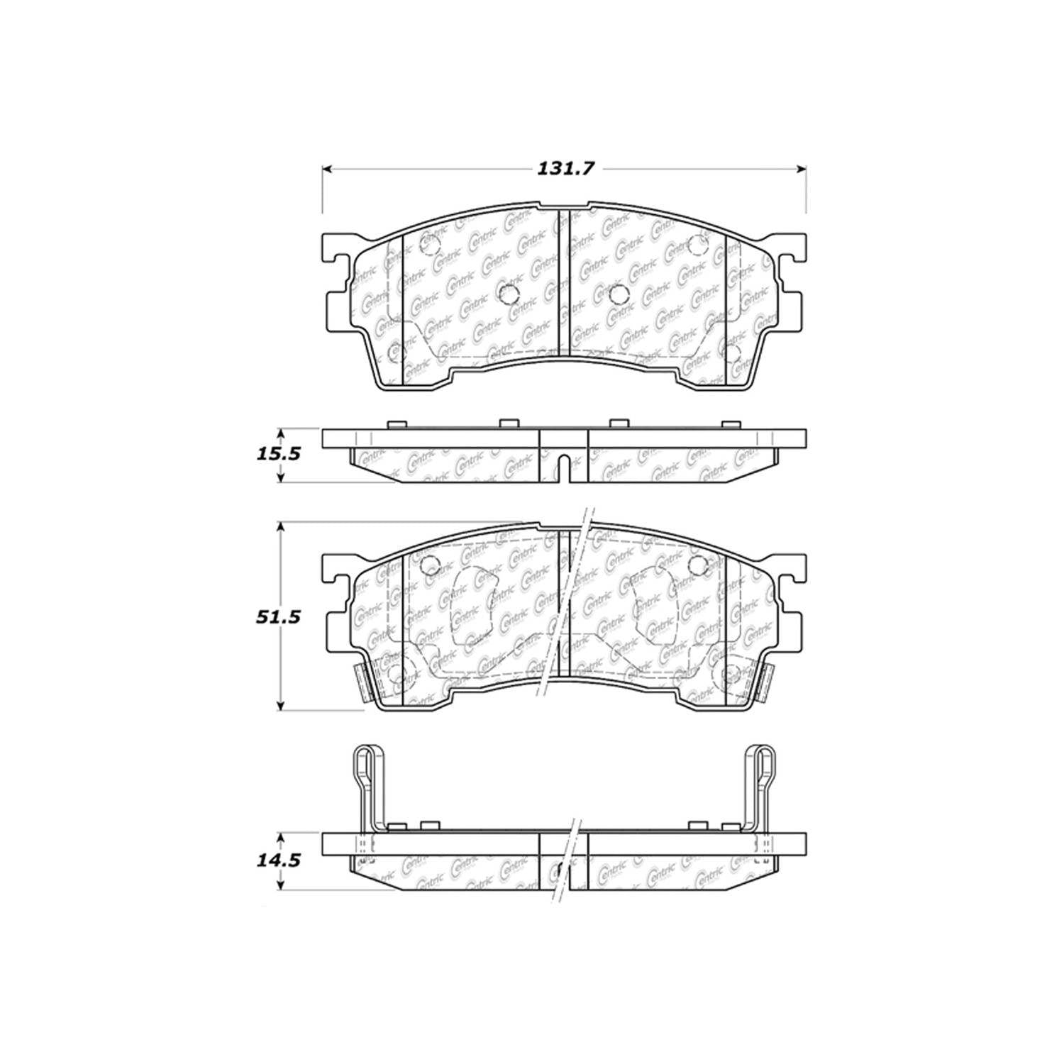 posi quiet semi-metallic brake pads with hardware  frsport 104.06370