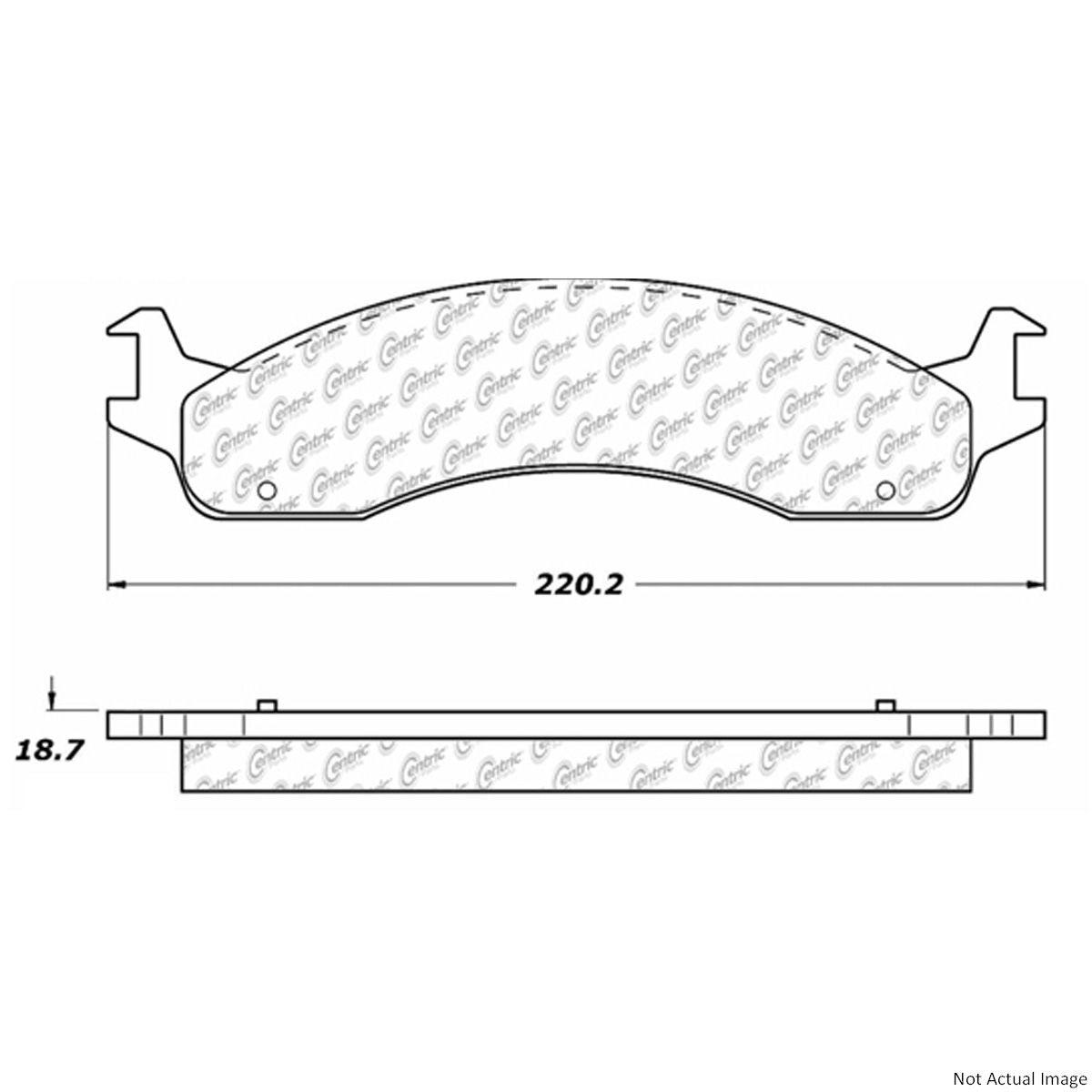 Posi Quiet Semi-Metallic Brake Pads with Hardware  top view frsport 104.06550