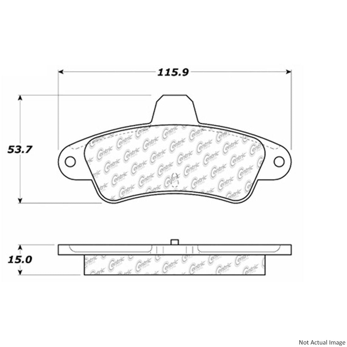 Posi Quiet Semi-Metallic Brake Pads with Hardware  top view frsport 104.06610