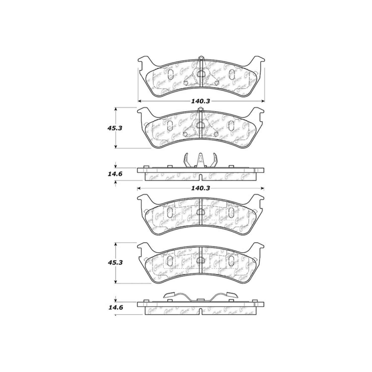 posi quiet semi-metallic brake pads with hardware  frsport 104.06670