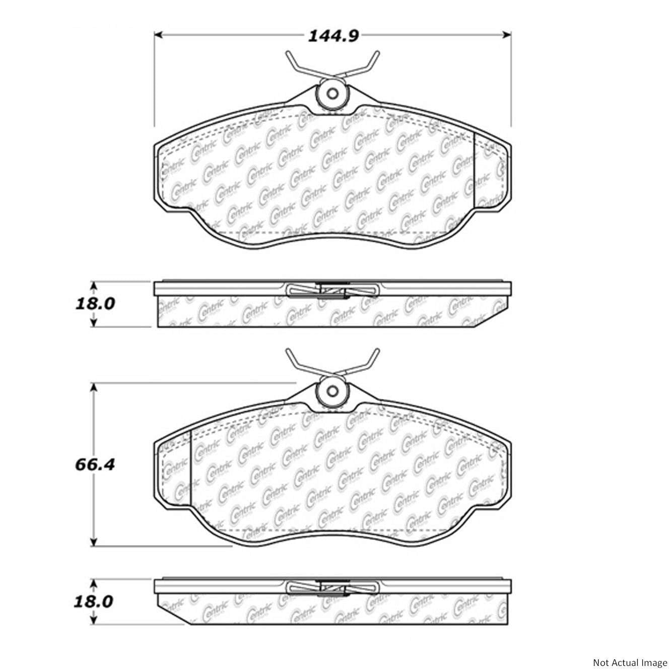 Posi Quiet Semi-Metallic Brake Pads with Hardware  top view frsport 104.06760