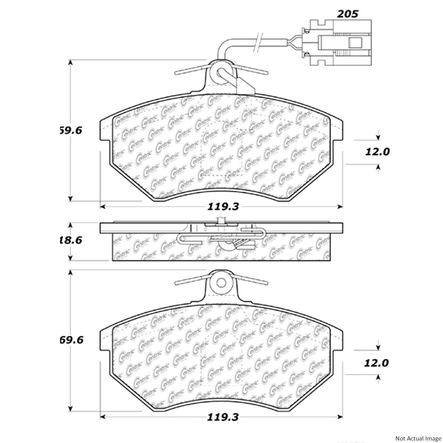 Posi Quiet Semi-Metallic Brake Pads with Hardware  top view frsport 104.06840