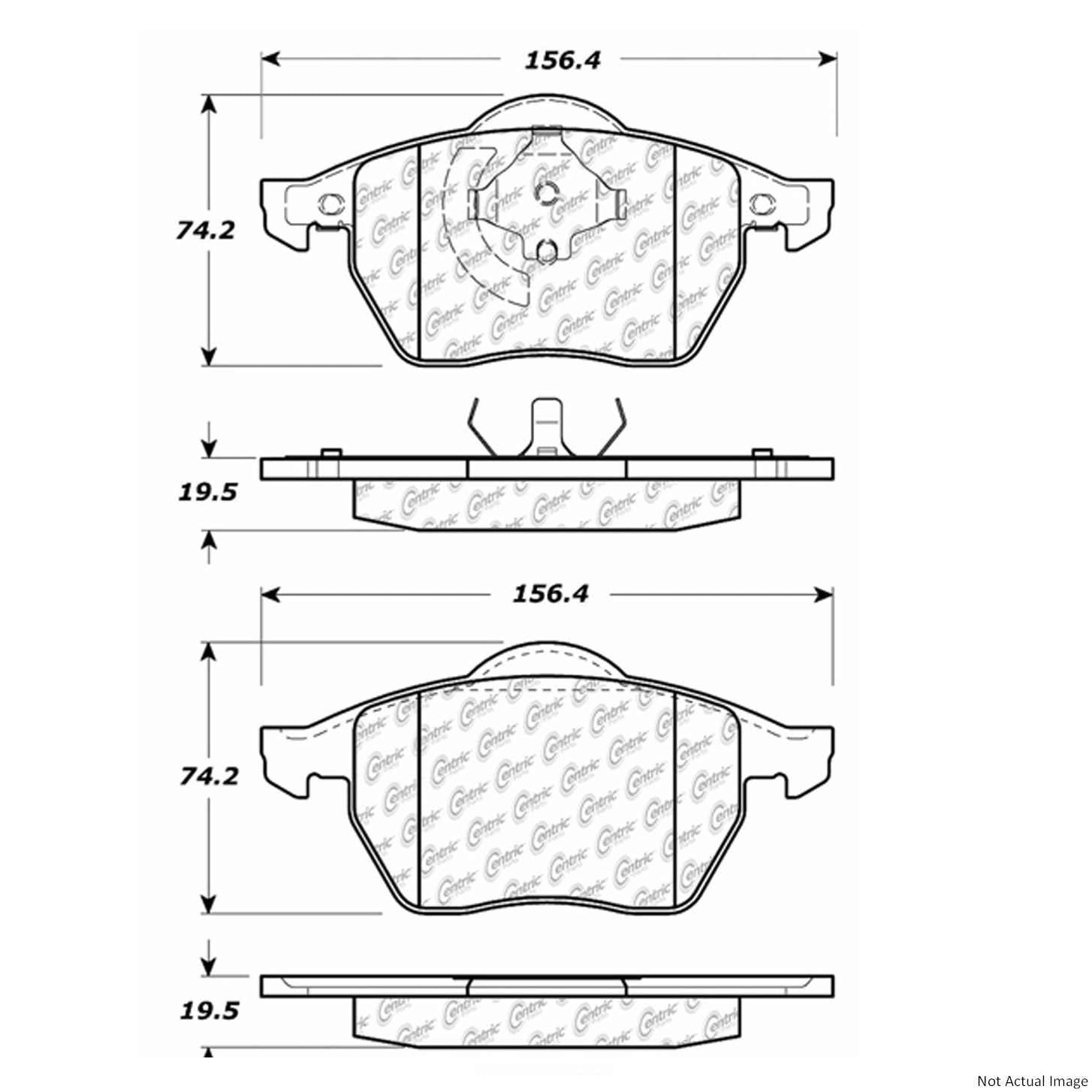 Posi Quiet Semi-Metallic Brake Pads with Hardware  top view frsport 104.06870