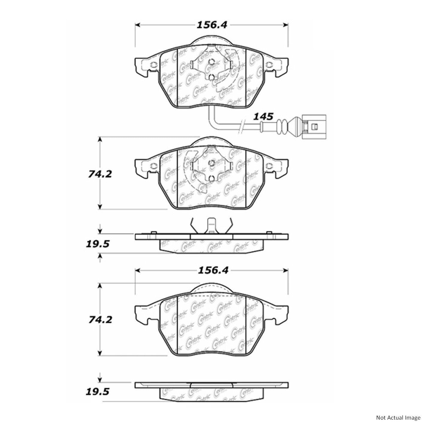 Posi Quiet Semi-Metallic Brake Pads with Hardware  top view frsport 104.06871