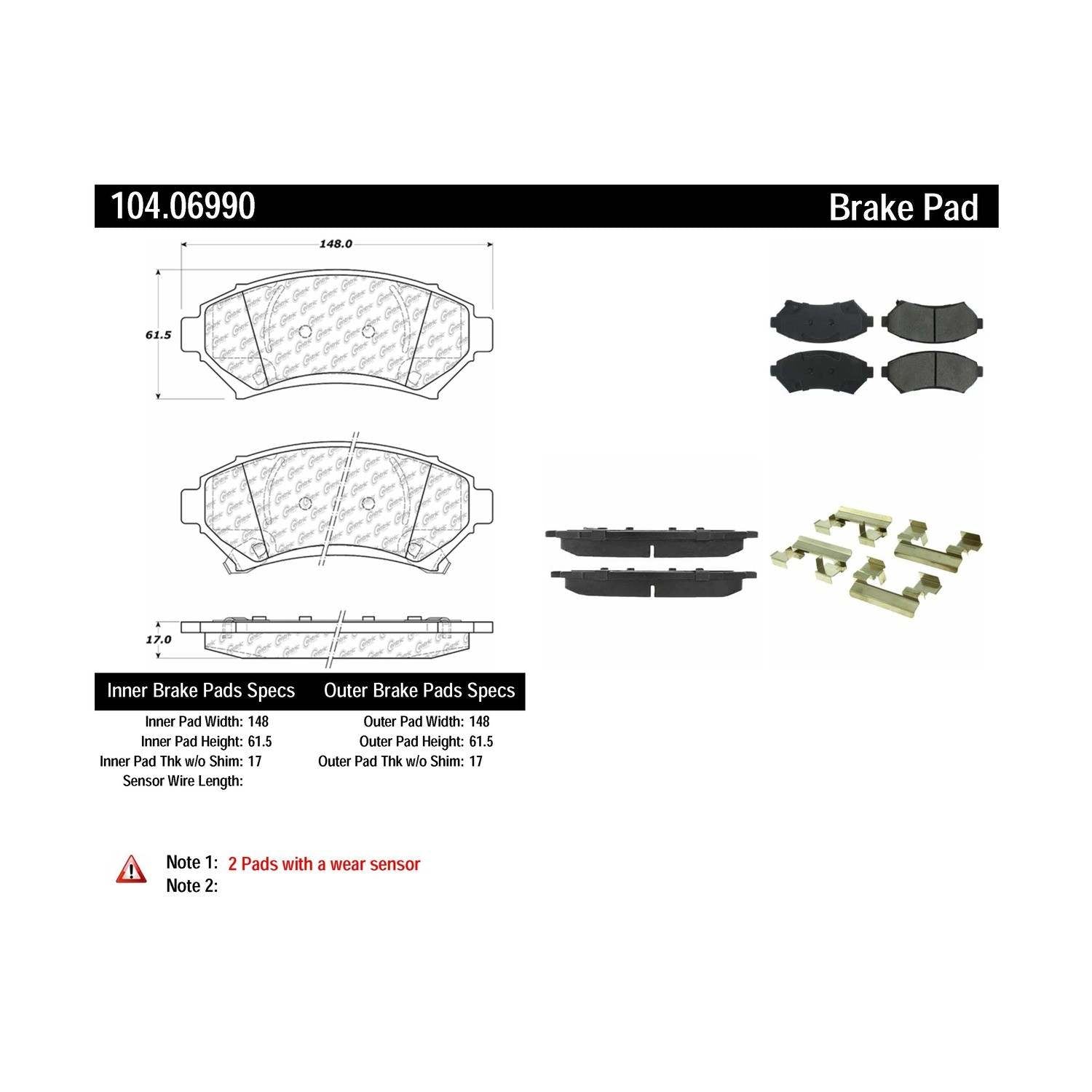 posi quiet semi-metallic brake pads with hardware  frsport 104.06990