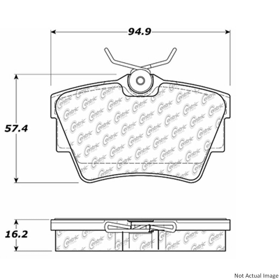 Posi Quiet Semi-Metallic Brake Pads with Hardware  top view frsport 104.07060