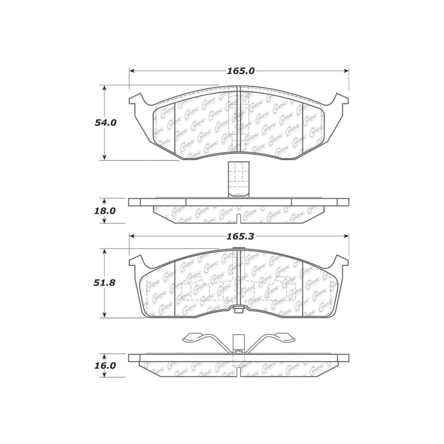 posi quiet semi-metallic brake pads with hardware  frsport 104.07300