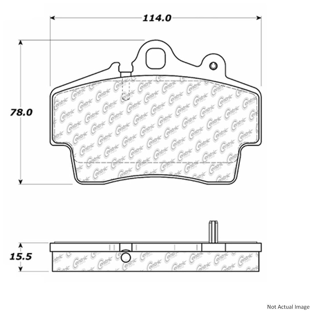 Posi Quiet Semi-Metallic Brake Pads with Hardware  top view frsport 104.07370