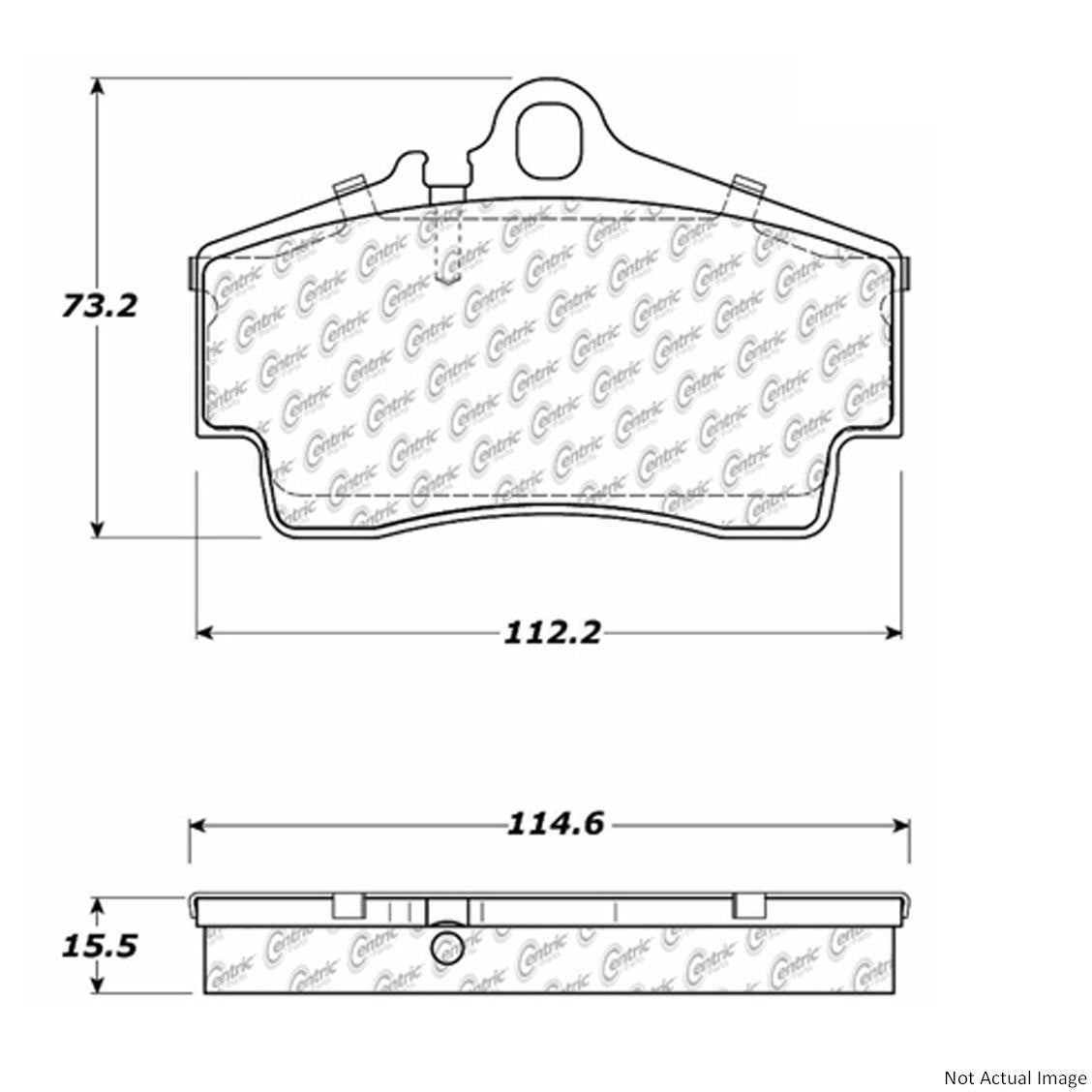 Posi Quiet Semi-Metallic Brake Pads with Hardware  top view frsport 104.07380