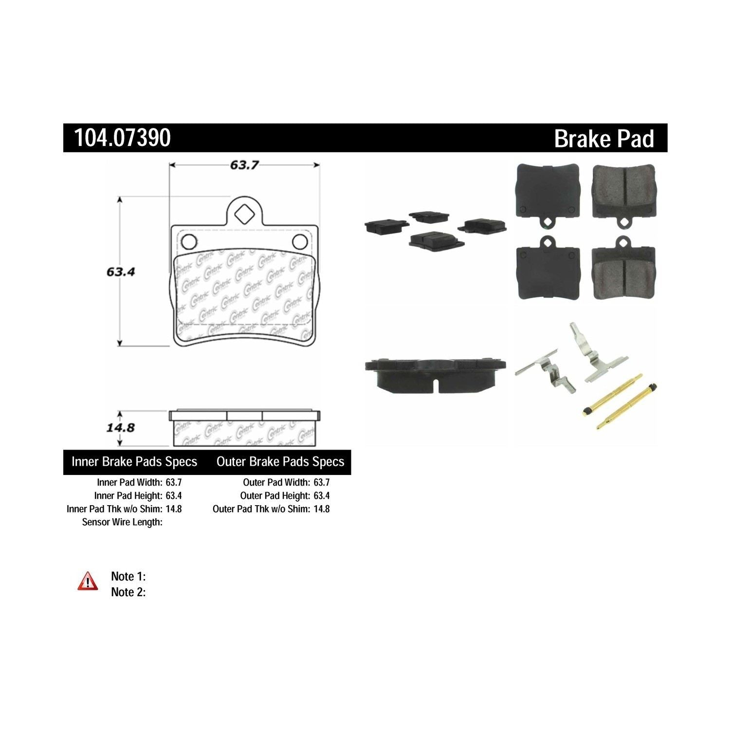 posi quiet semi-metallic brake pads with hardware  frsport 104.07390