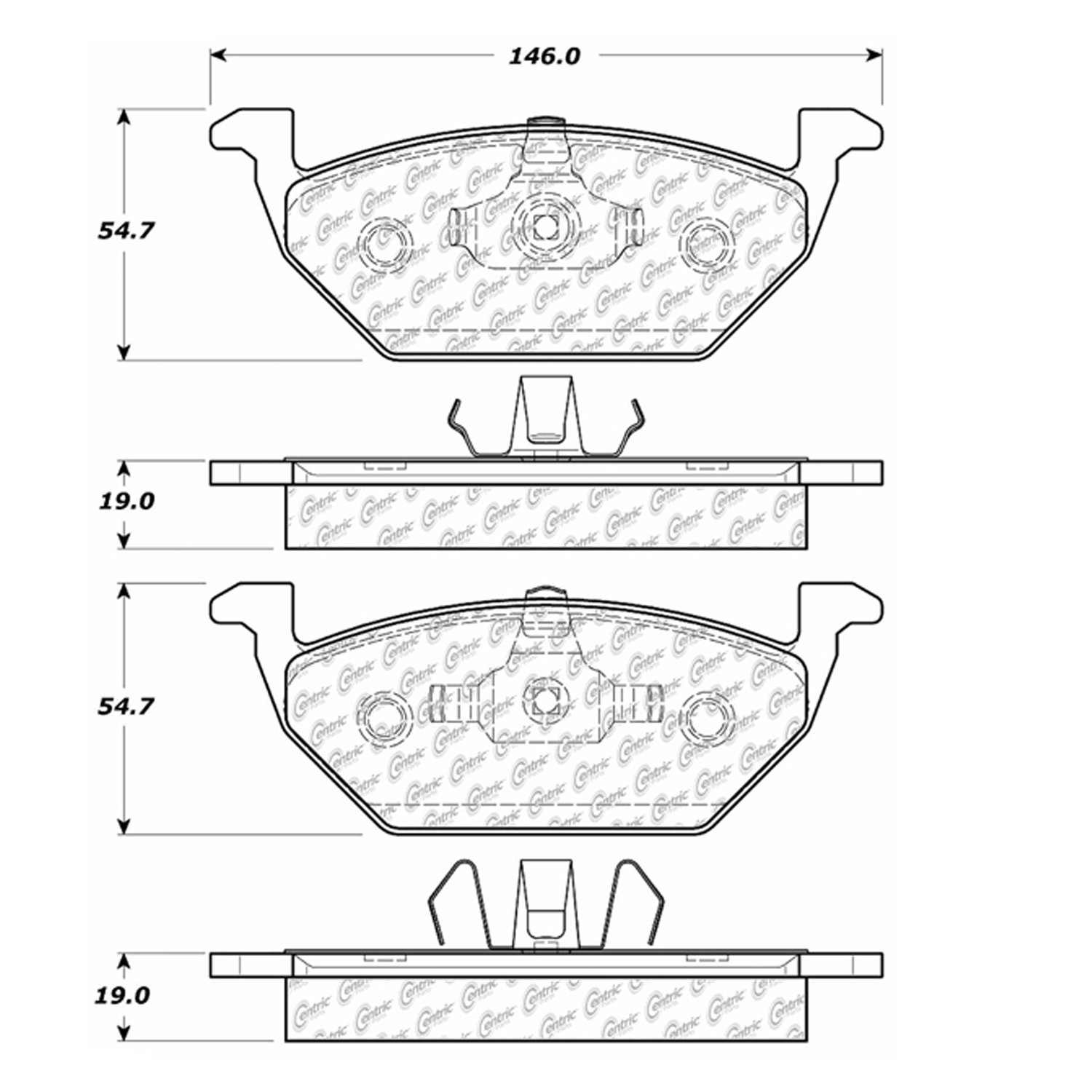 posi quiet semi-metallic brake pads with hardware  frsport 104.07680