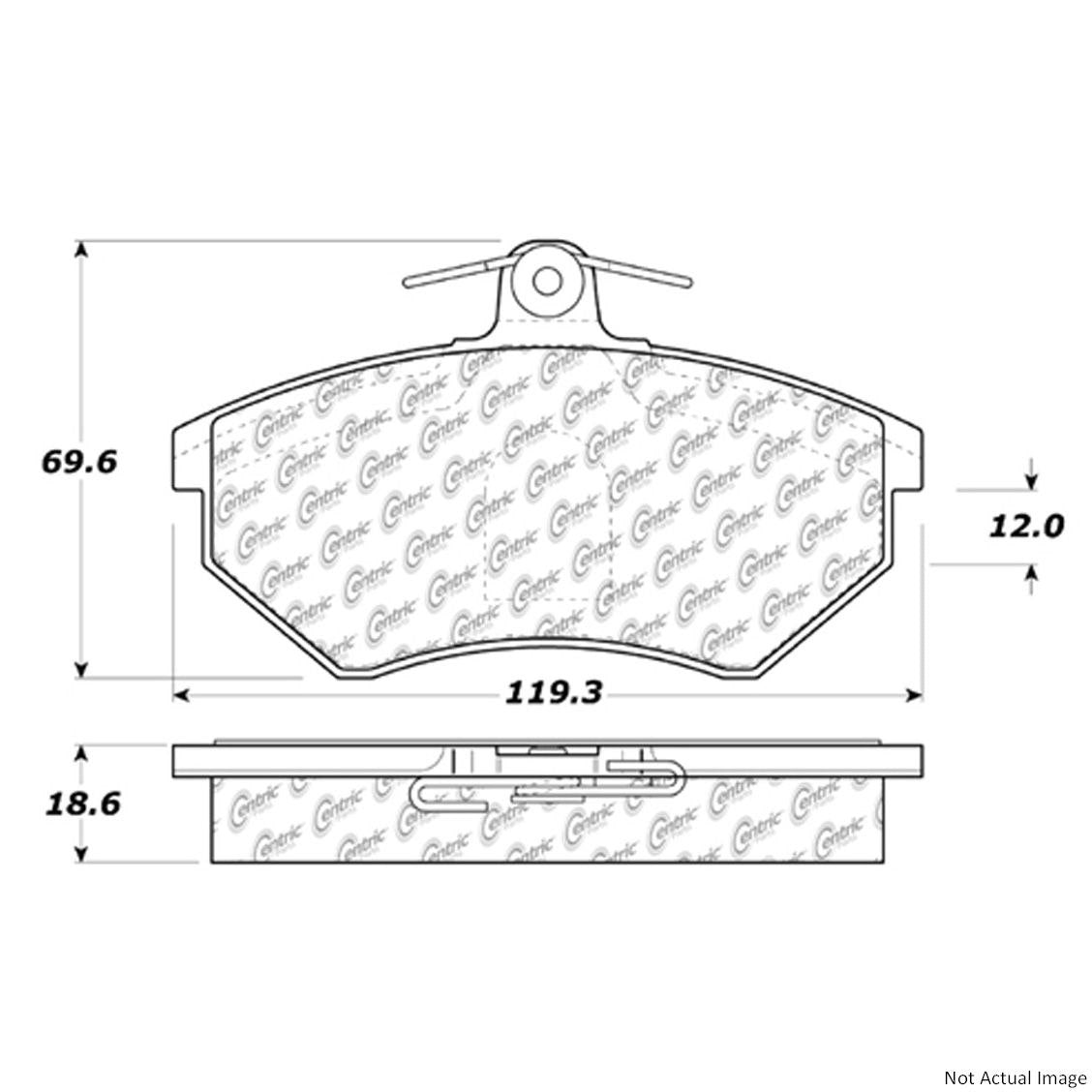 Posi Quiet Semi-Metallic Brake Pads  top view frsport 104.07800