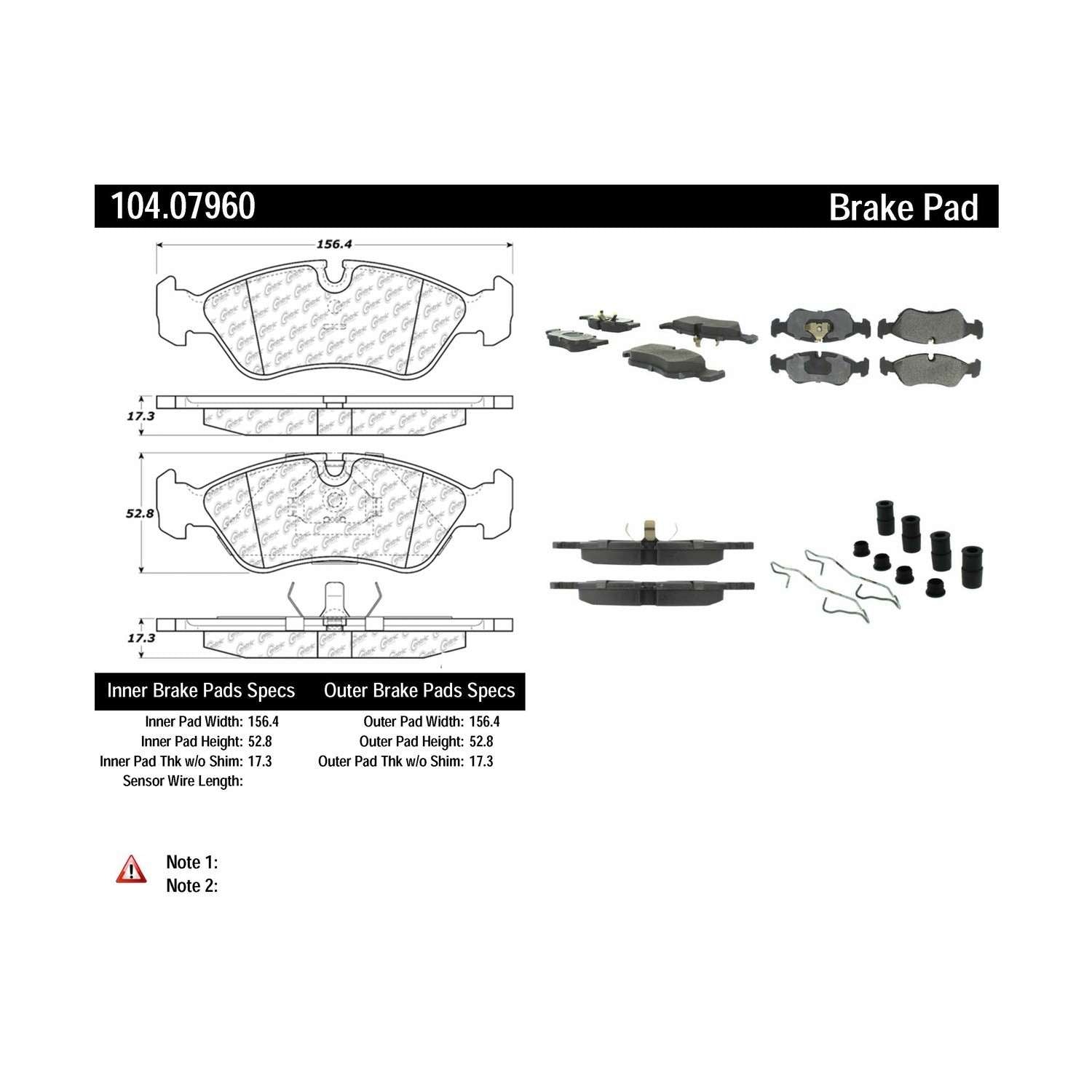 posi quiet semi-metallic brake pads with hardware  frsport 104.07960