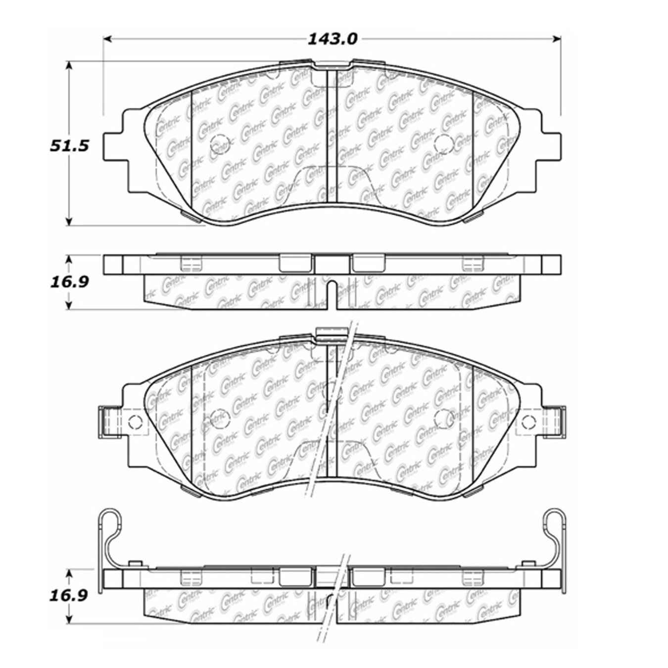 posi quiet disc brake pad set  frsport 104.07970