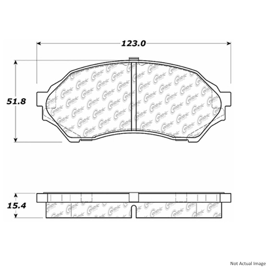 Posi Quiet Semi-Metallic Brake Pads with Hardware  top view frsport 104.07980