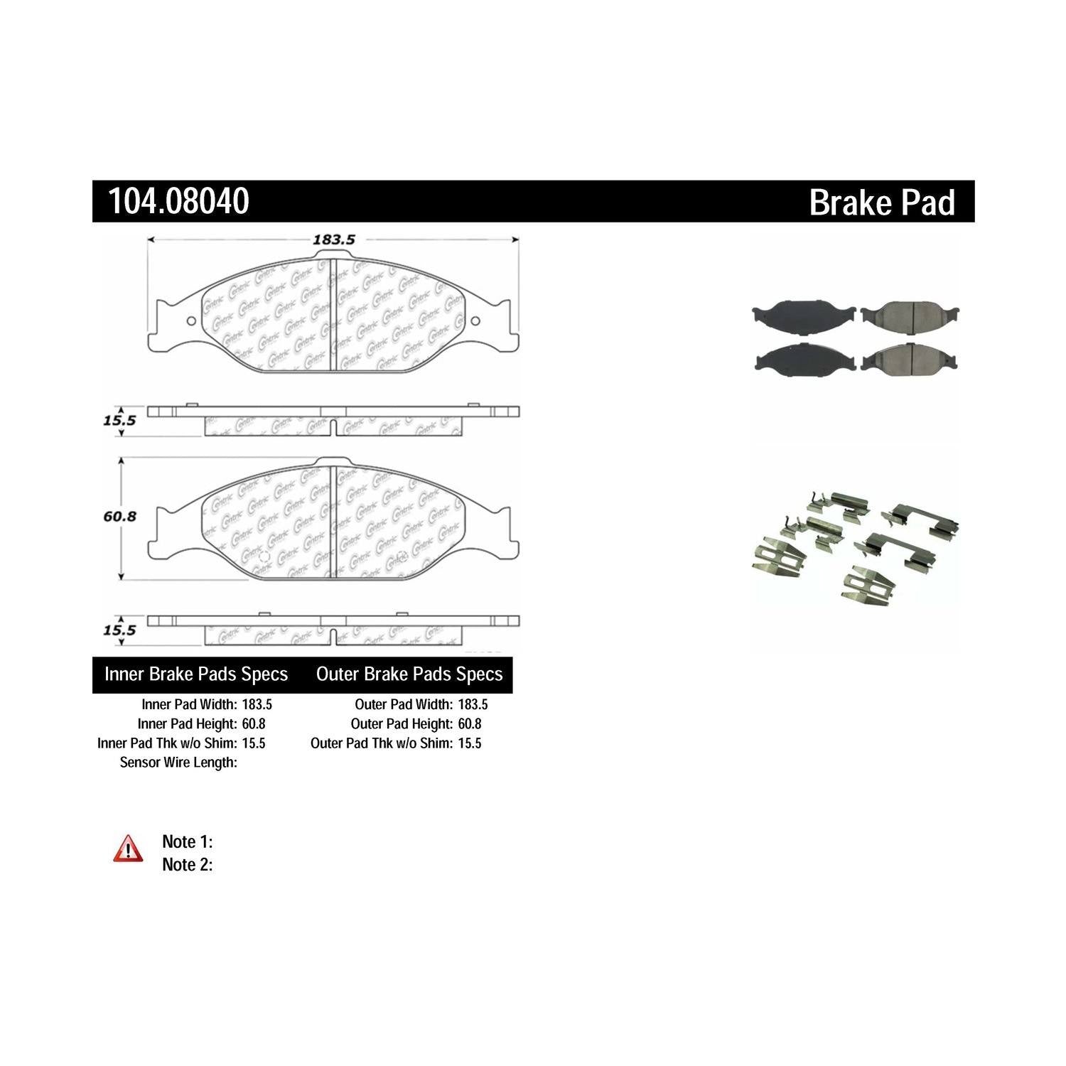 posi quiet semi-metallic brake pads with hardware  frsport 104.08040