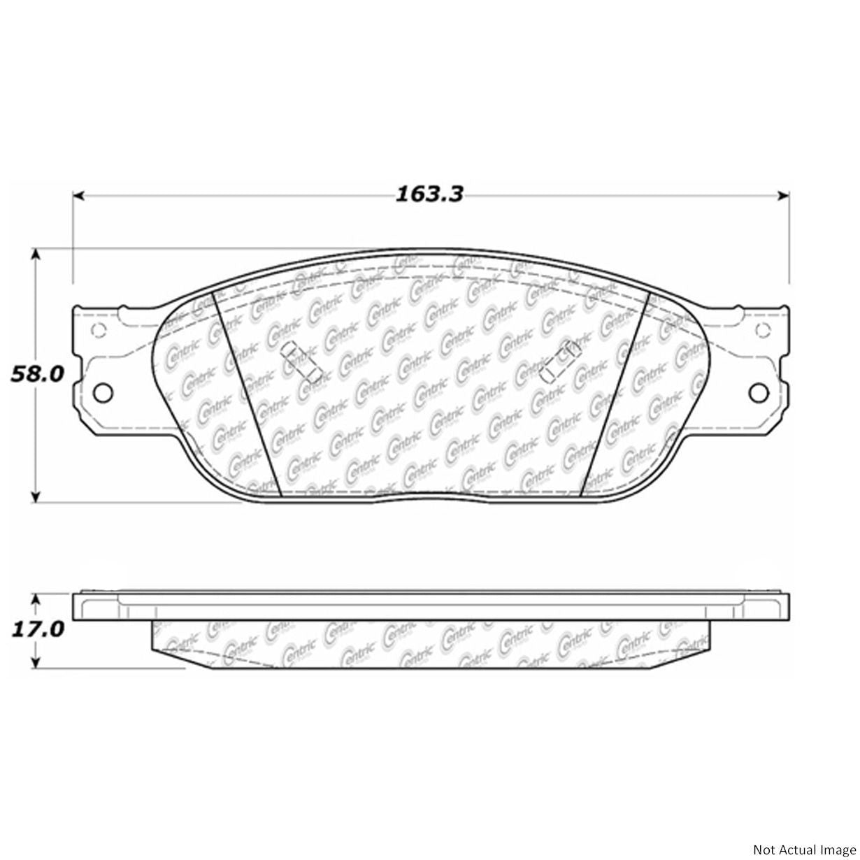 Posi Quiet Semi-Metallic Brake Pads with Hardware  top view frsport 104.08050