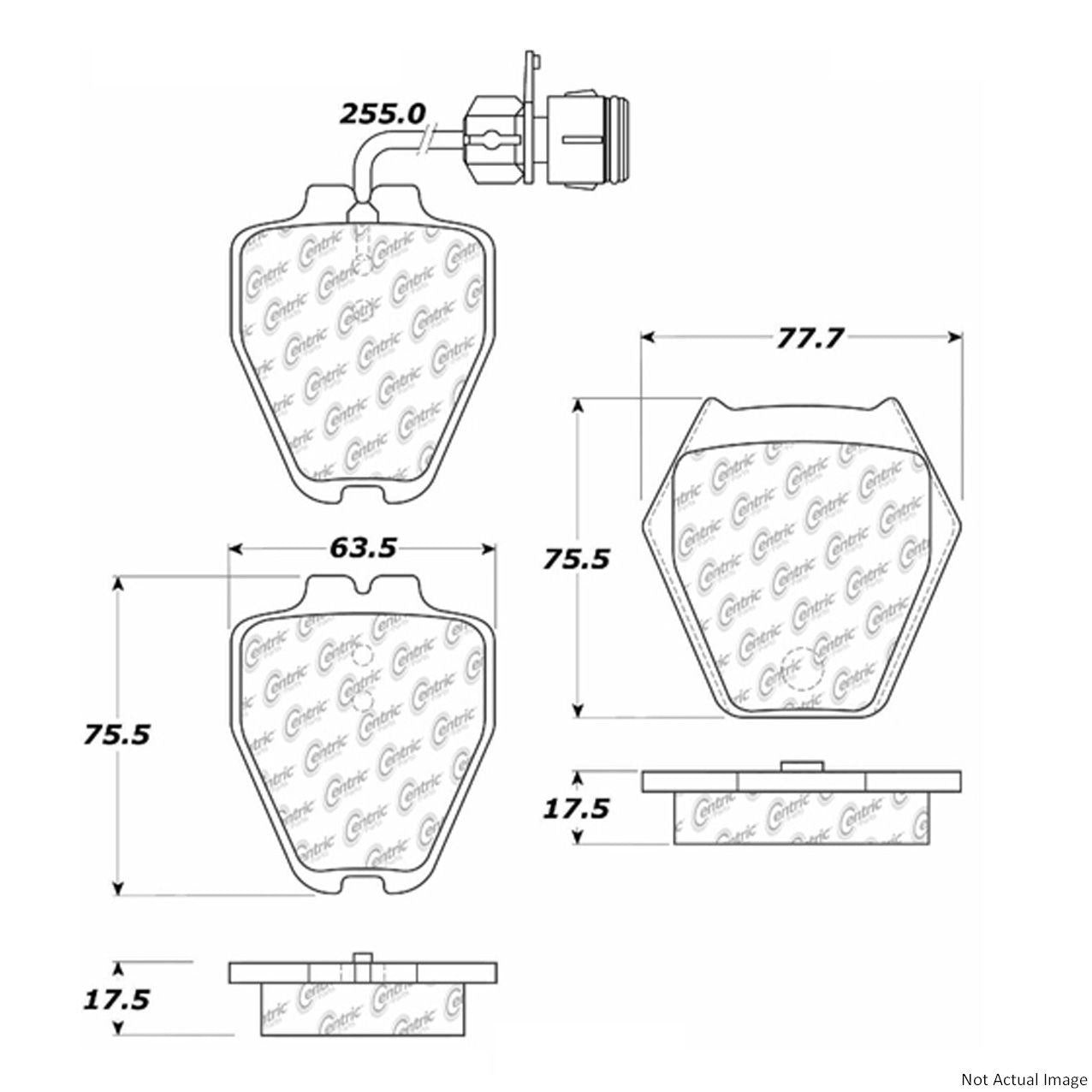 Posi Quiet Semi-Metallic Brake Pads with Hardware  top view frsport 104.08391