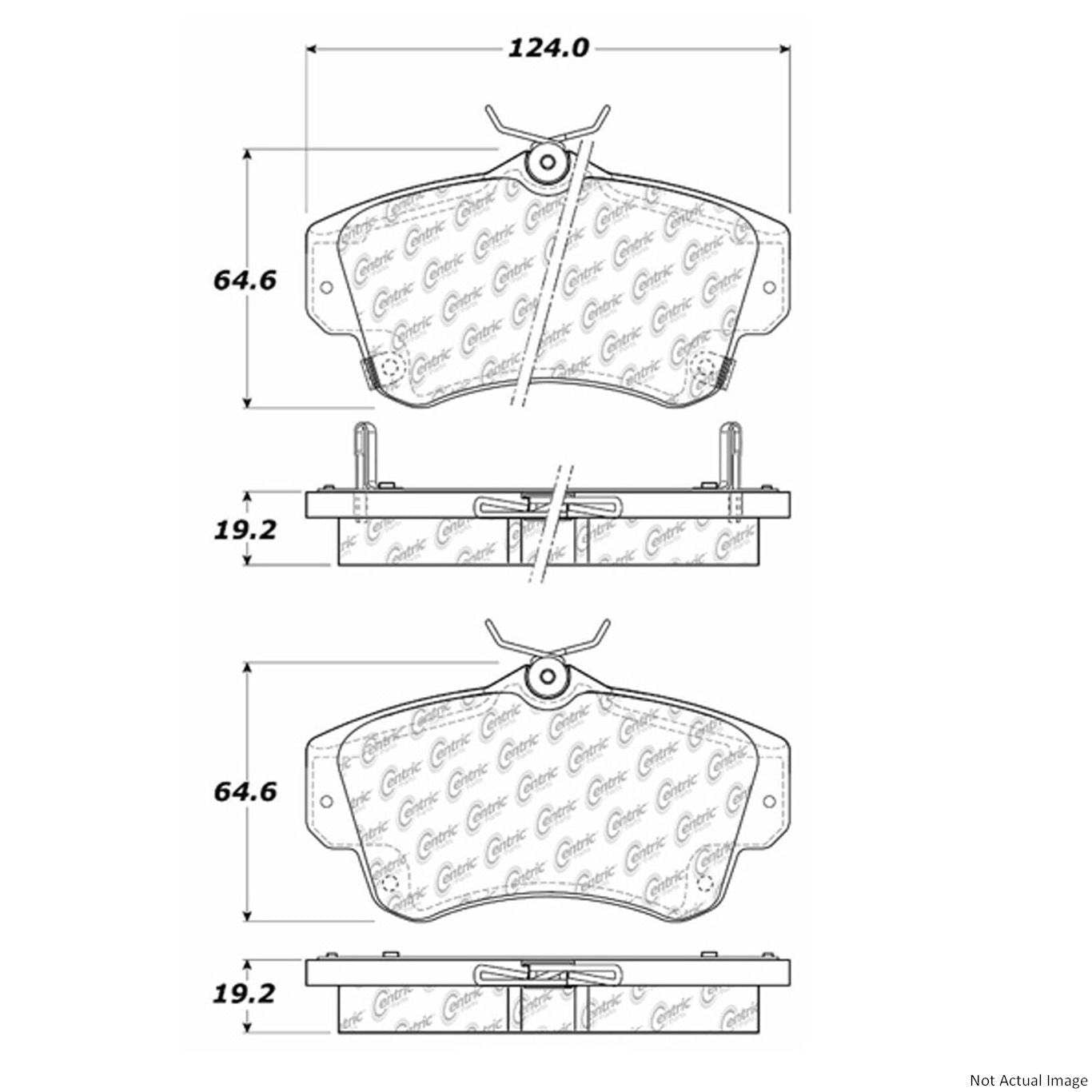 Posi Quiet Semi-Metallic Brake Pads with Hardware  top view frsport 104.08410