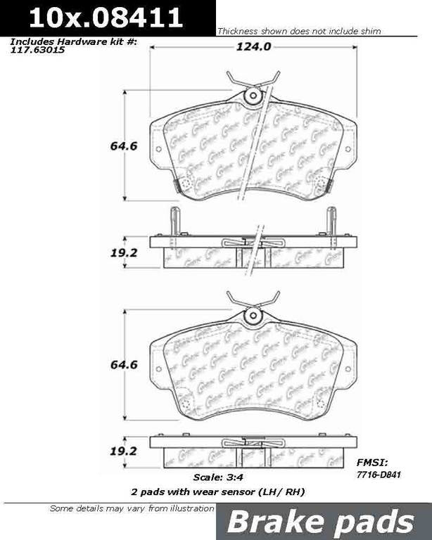 Stoptech PosiQuiet Chrysler/Dodge 99-04 PT Cruiser/91-93 Daytona/Dynasty Semi-Metallic Front Brake Pad 104.08411