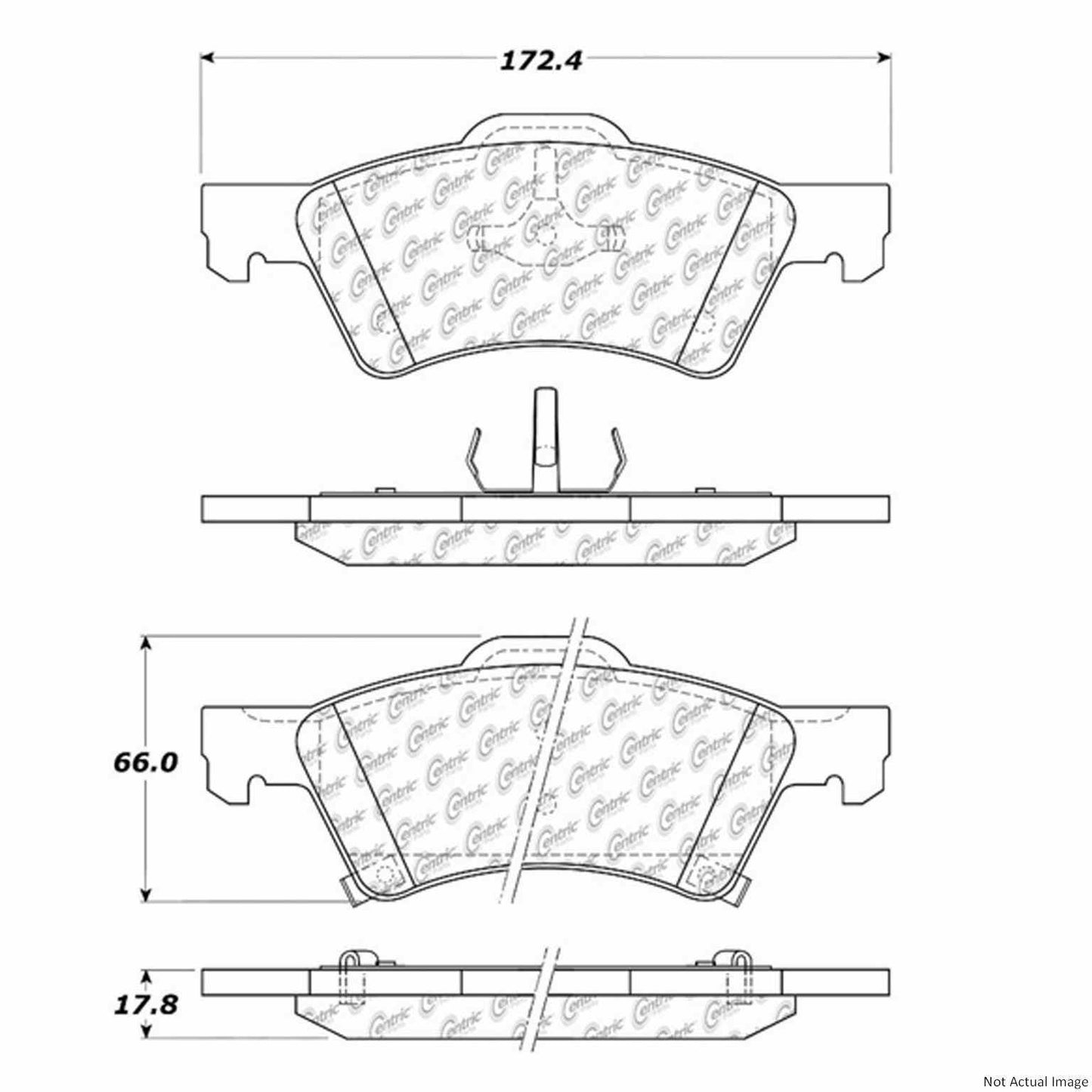 Stoptech Centric Posi-Quiet Semi-Metallic Brake Pads w/Hardware - Front 104.08570
