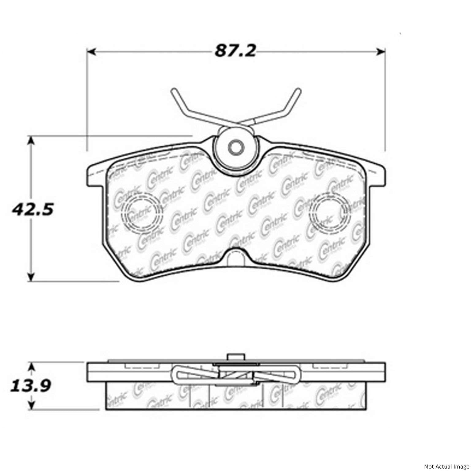 Posi Quiet Semi-Metallic Brake Pads  top view frsport 104.08860