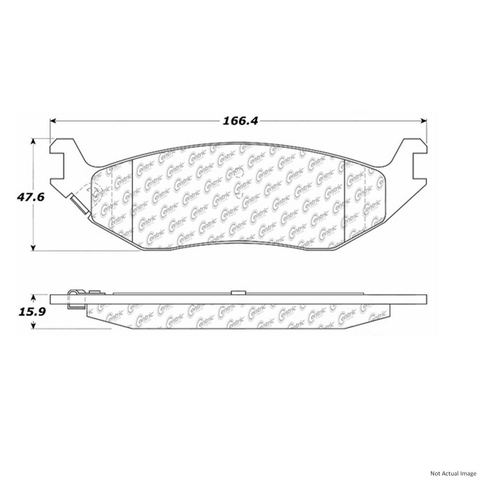 Posi Quiet Semi-Metallic Brake Pads with Hardware  top view frsport 104.08980