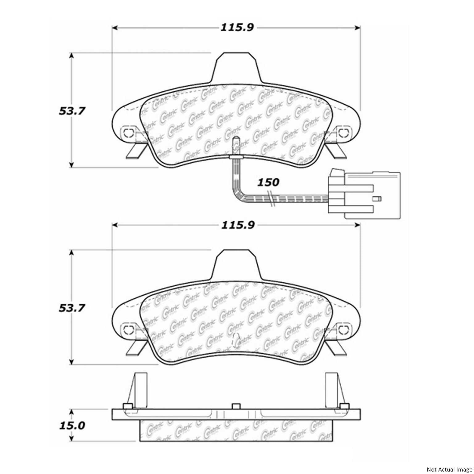 Posi Quiet Semi-Metallic Brake Pads with Hardware  top view frsport 104.08990