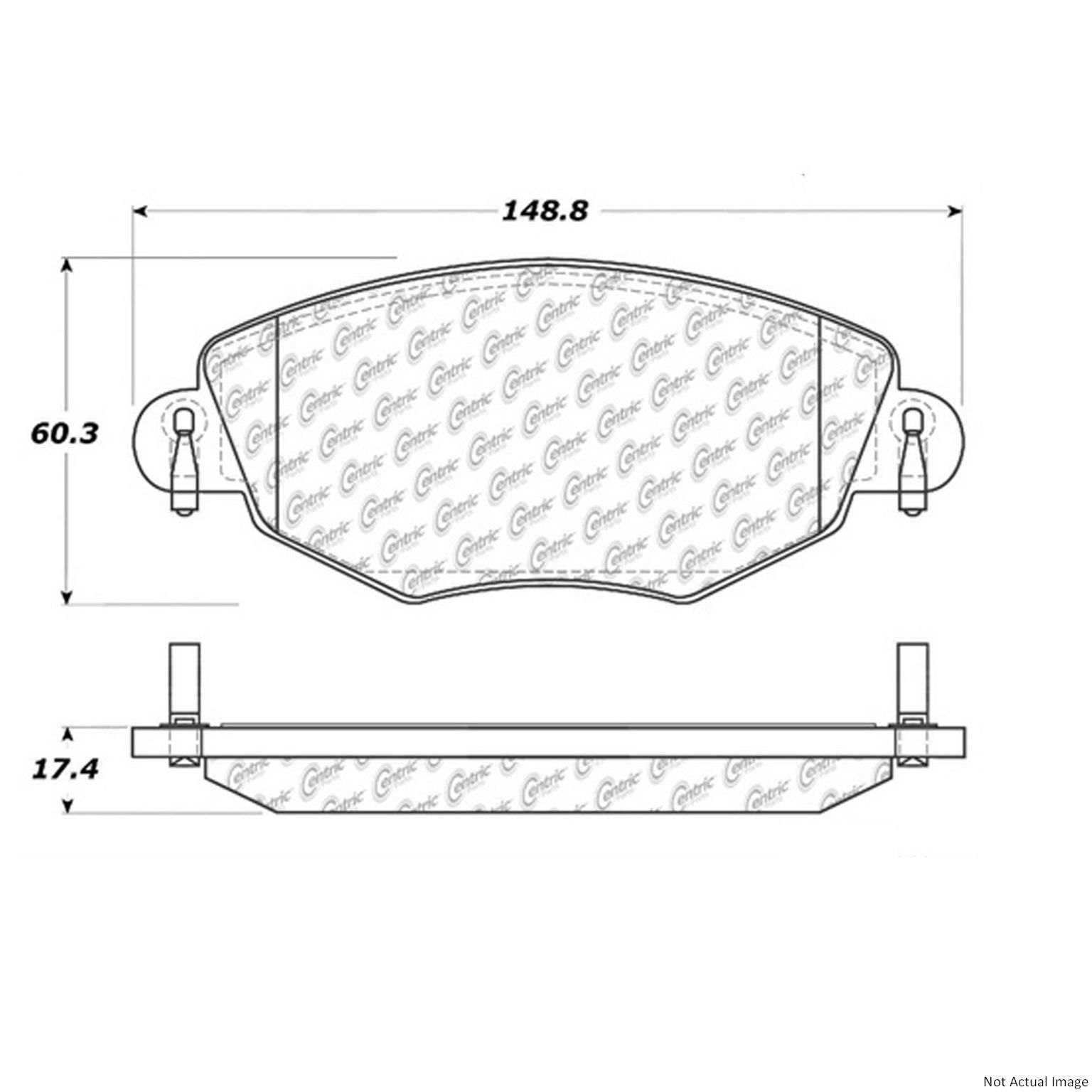 Posi Quiet Semi-Metallic Brake Pads  top view frsport 104.09100