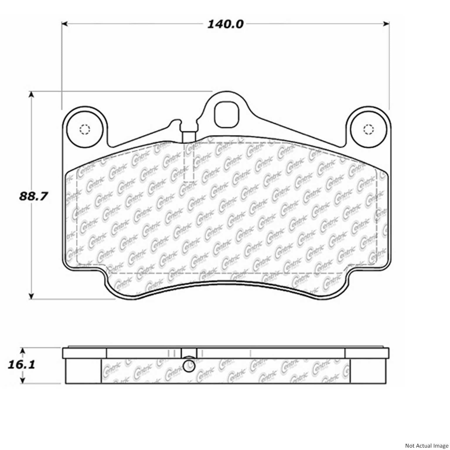 Posi Quiet Semi-Metallic Brake Pads with Hardware  top view frsport 104.09160