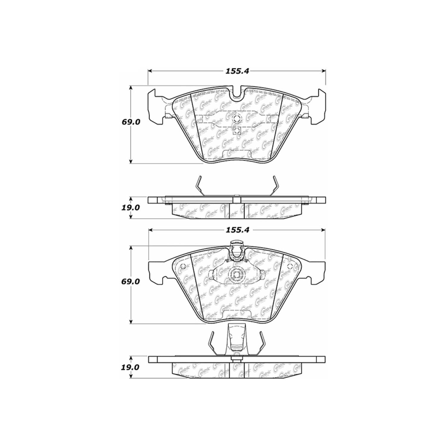 posi quiet semi-metallic brake pads with hardware  frsport 104.09180