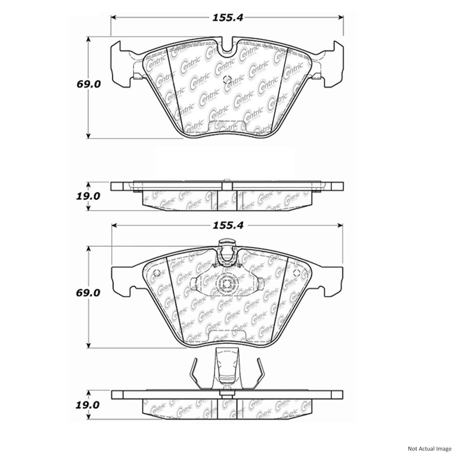 Stoptech PosiQuiet 14-15 BMW X1 / 2015 BMW ZR Semi-Metallic Front Brake Pads 104.09181