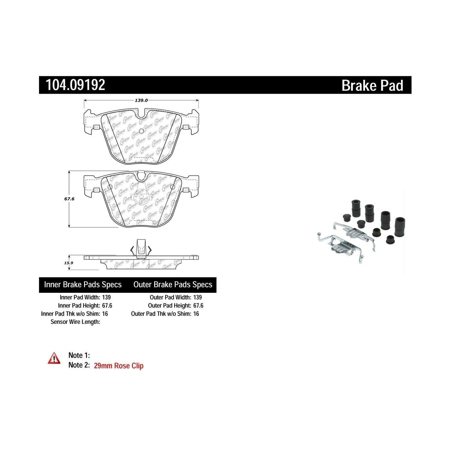 posi quiet semi-metallic brake pads with hardware  frsport 104.09192