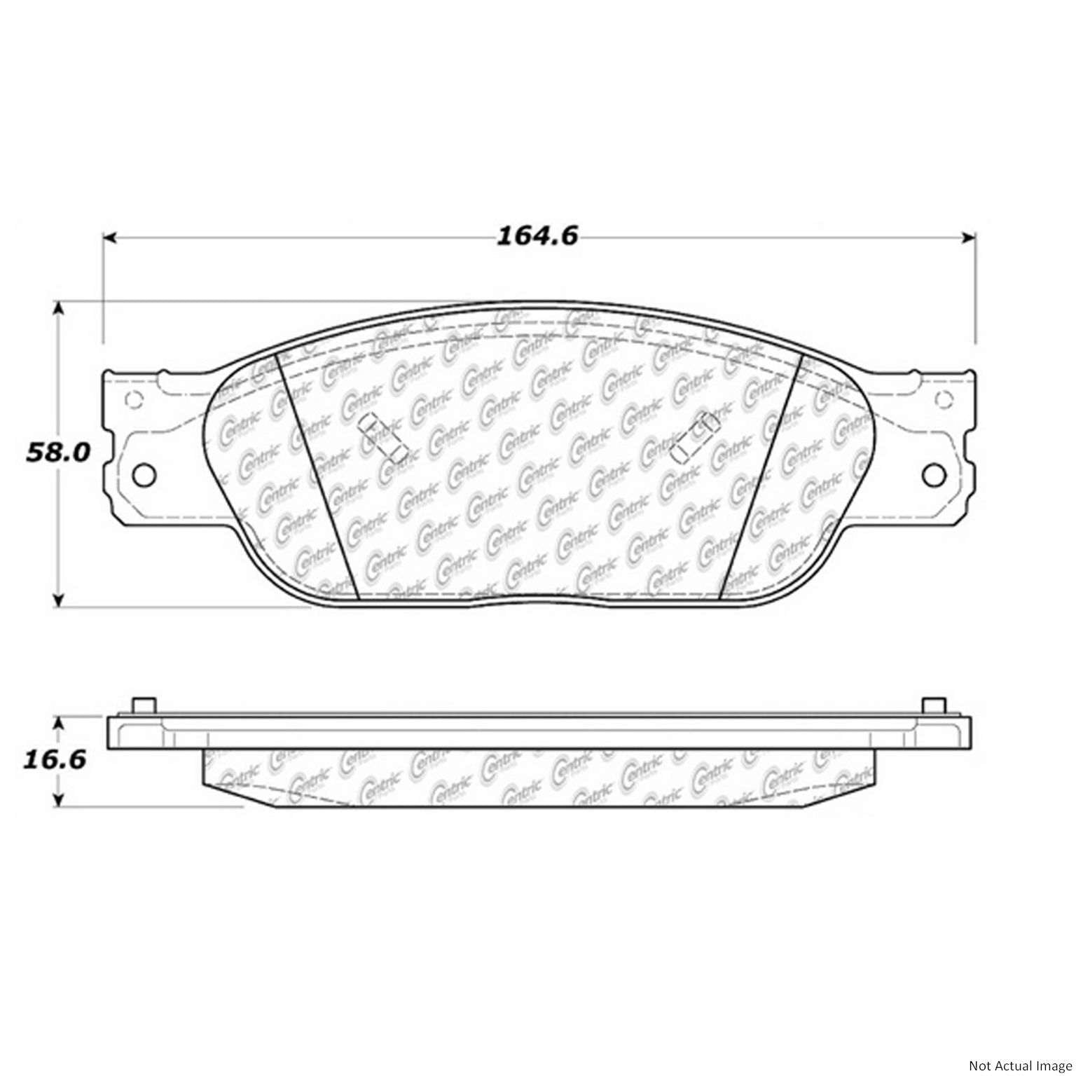 Posi Quiet Semi-Metallic Brake Pads  top view frsport 104.09330