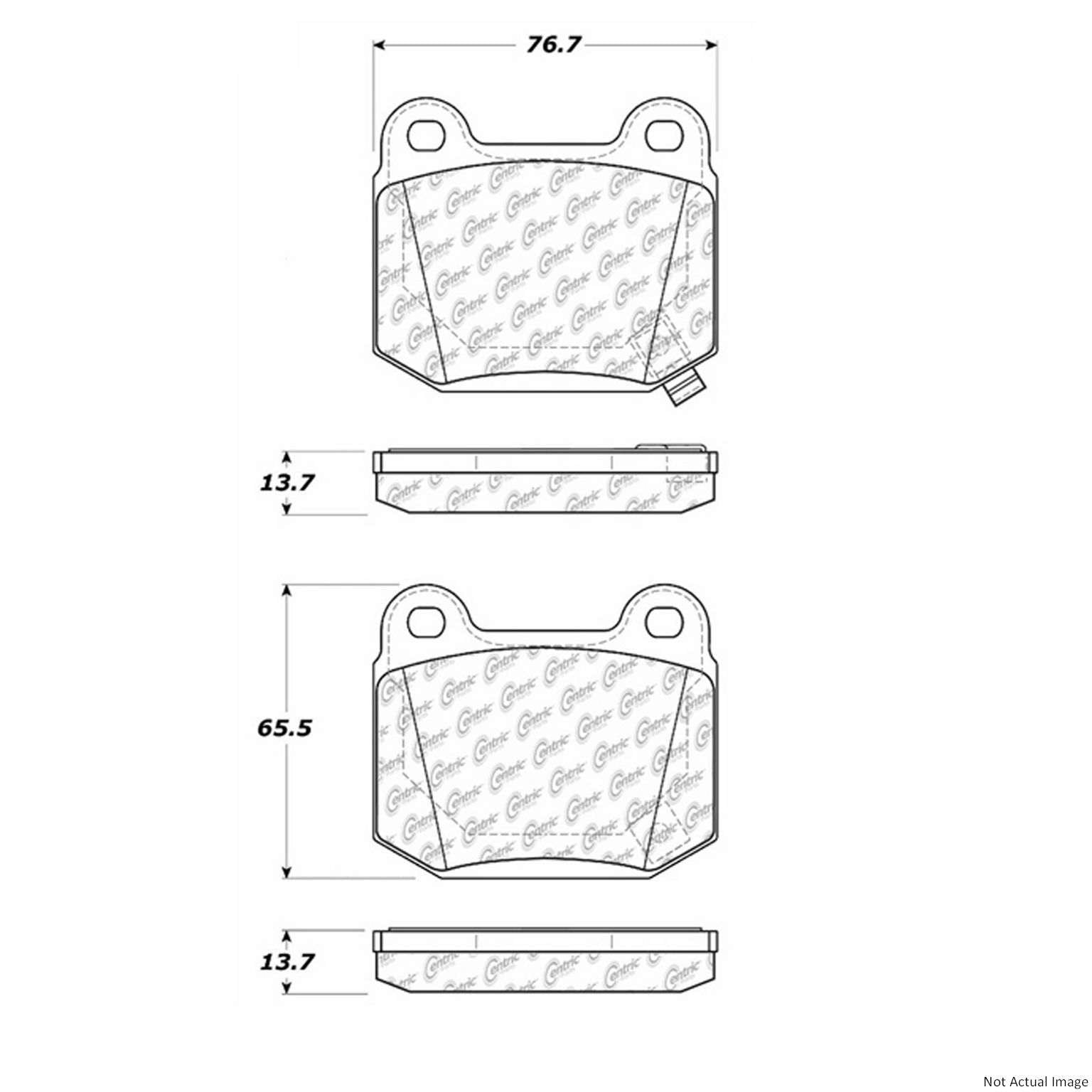 Posi Quiet Semi-Metallic Brake Pads with Hardware  top view frsport 104.09610