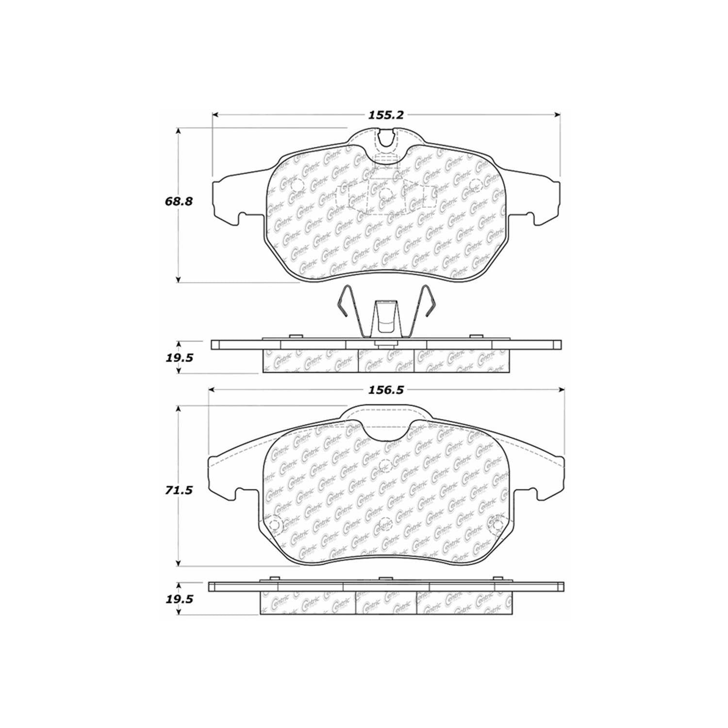 posi quiet semi-metallic brake pads with hardware  frsport 104.09720