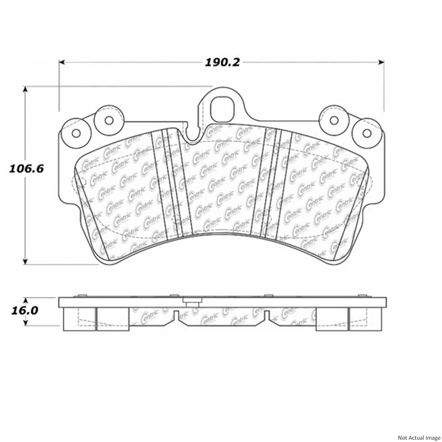 Posi Quiet Semi-Metallic Brake Pads with Hardware  top view frsport 104.09770