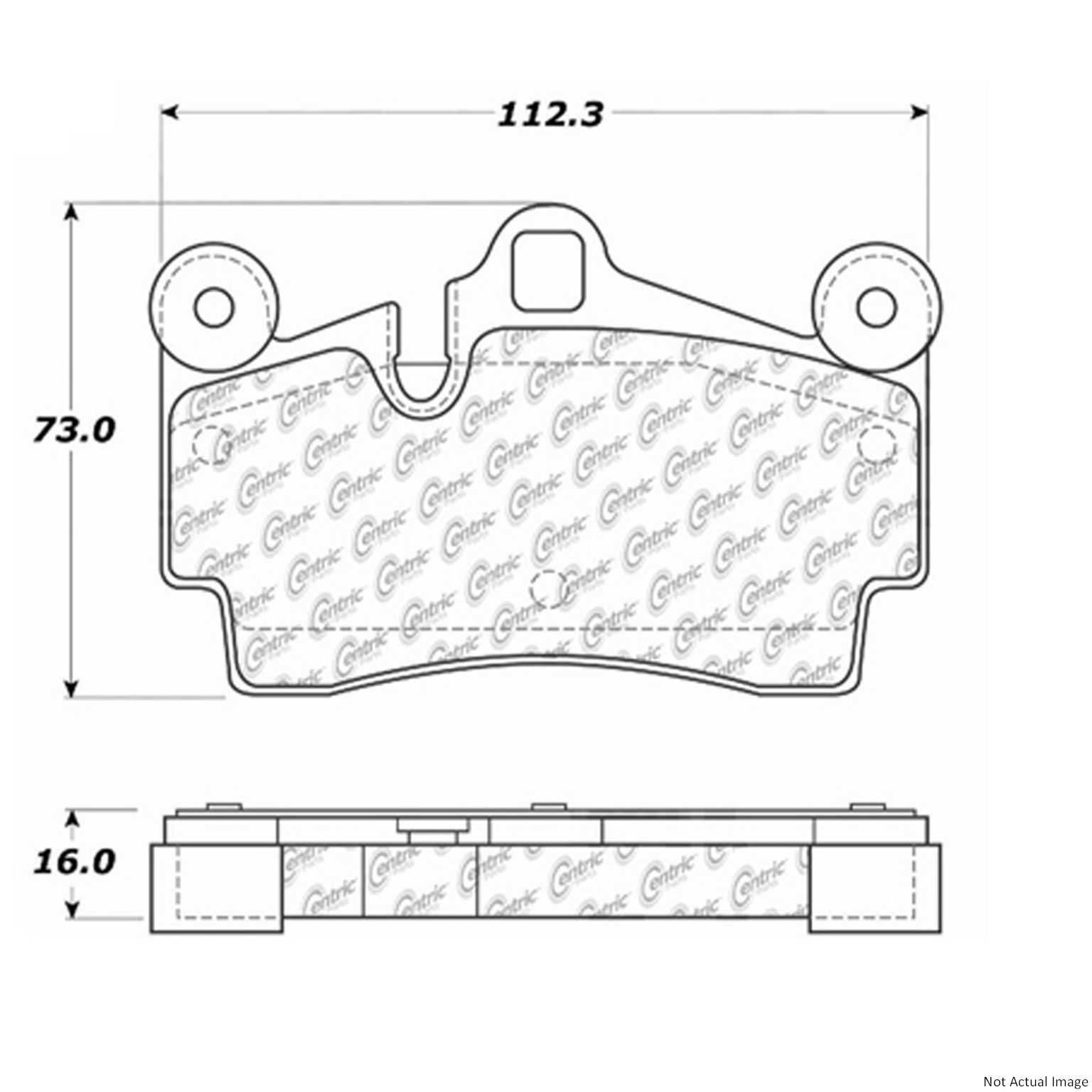 Posi Quiet Semi-Metallic Brake Pads with Hardware  top view frsport 104.09780