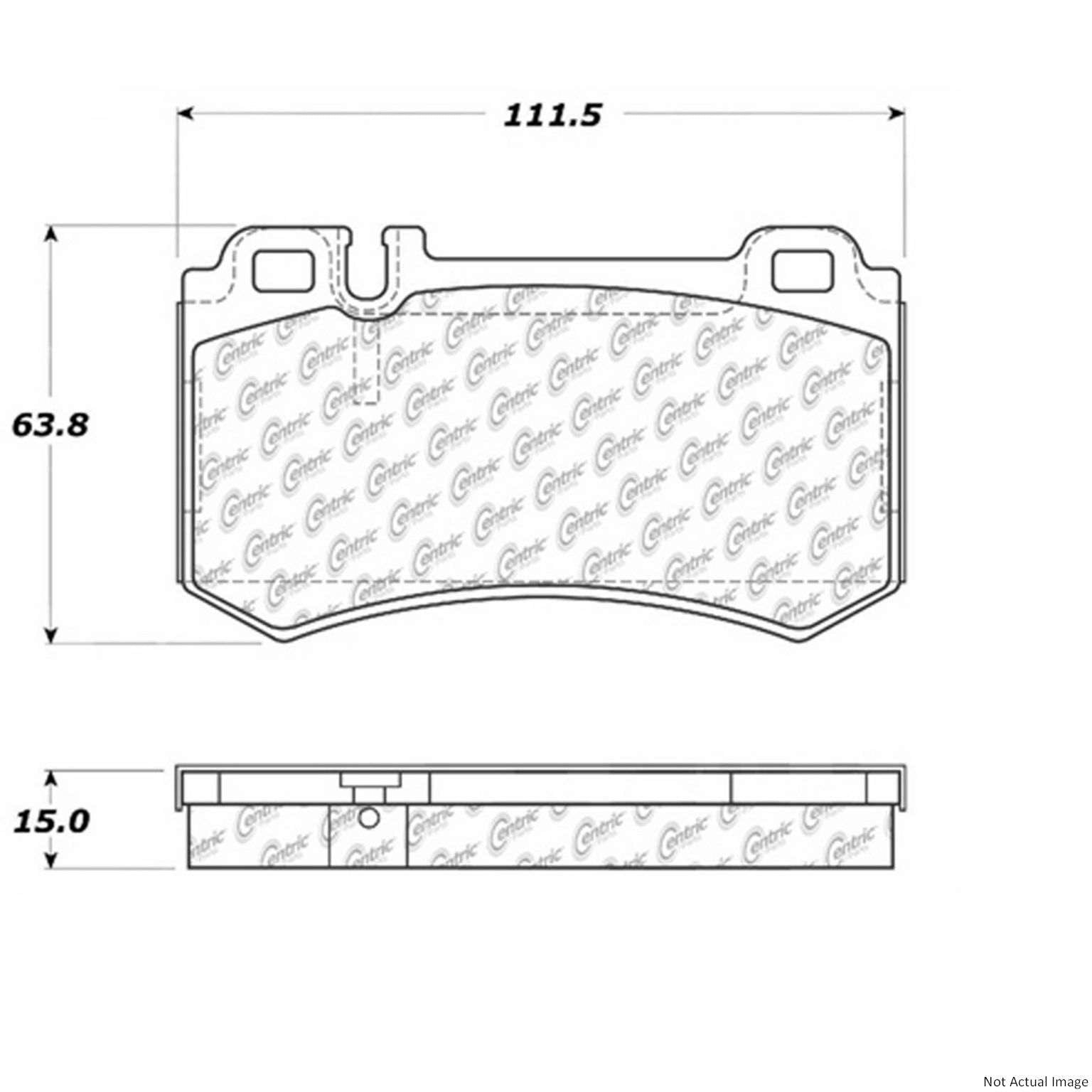 Posi Quiet Semi-Metallic Brake Pads  top view frsport 104.09840