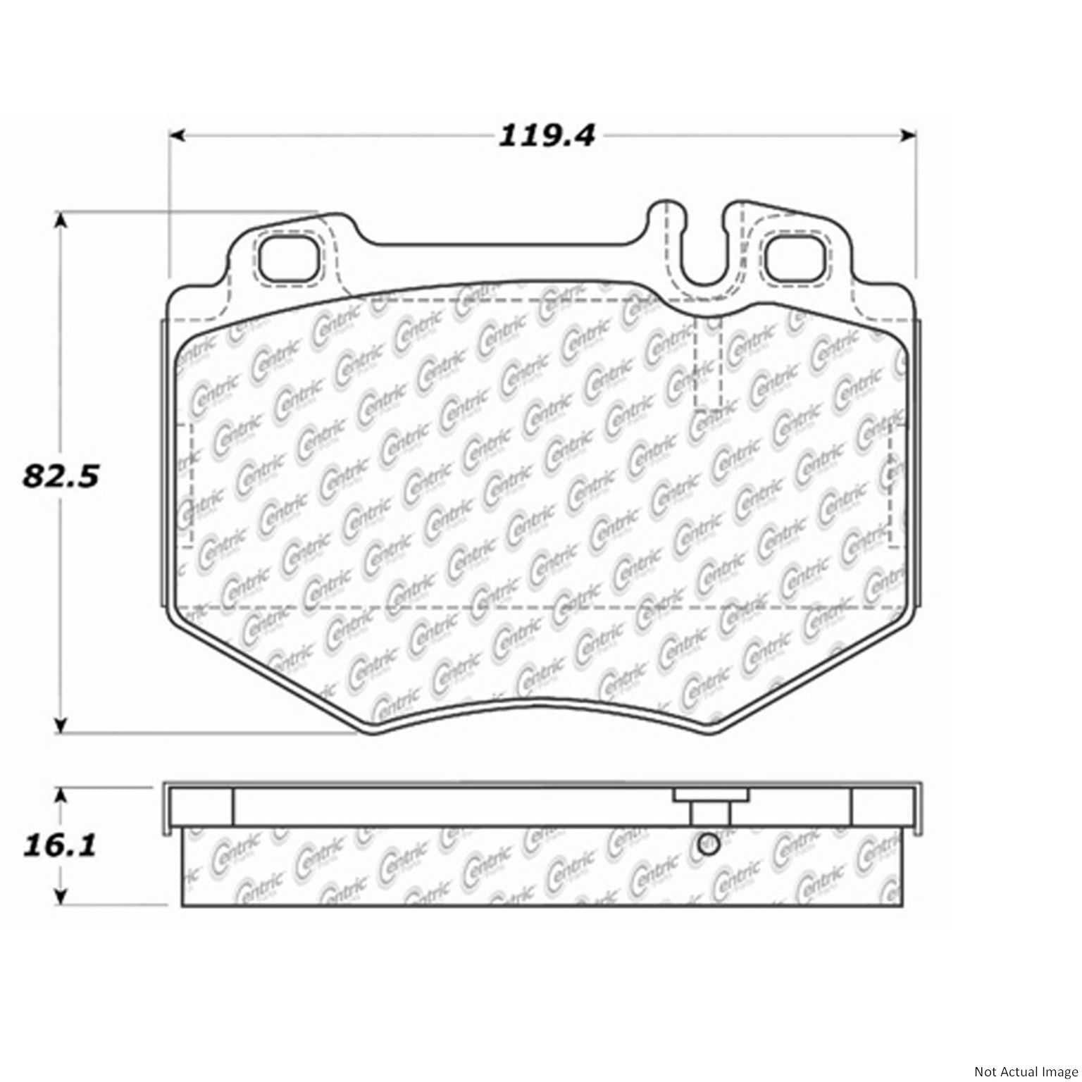 Posi Quiet Semi-Metallic Brake Pads with Hardware  top view frsport 104.09850