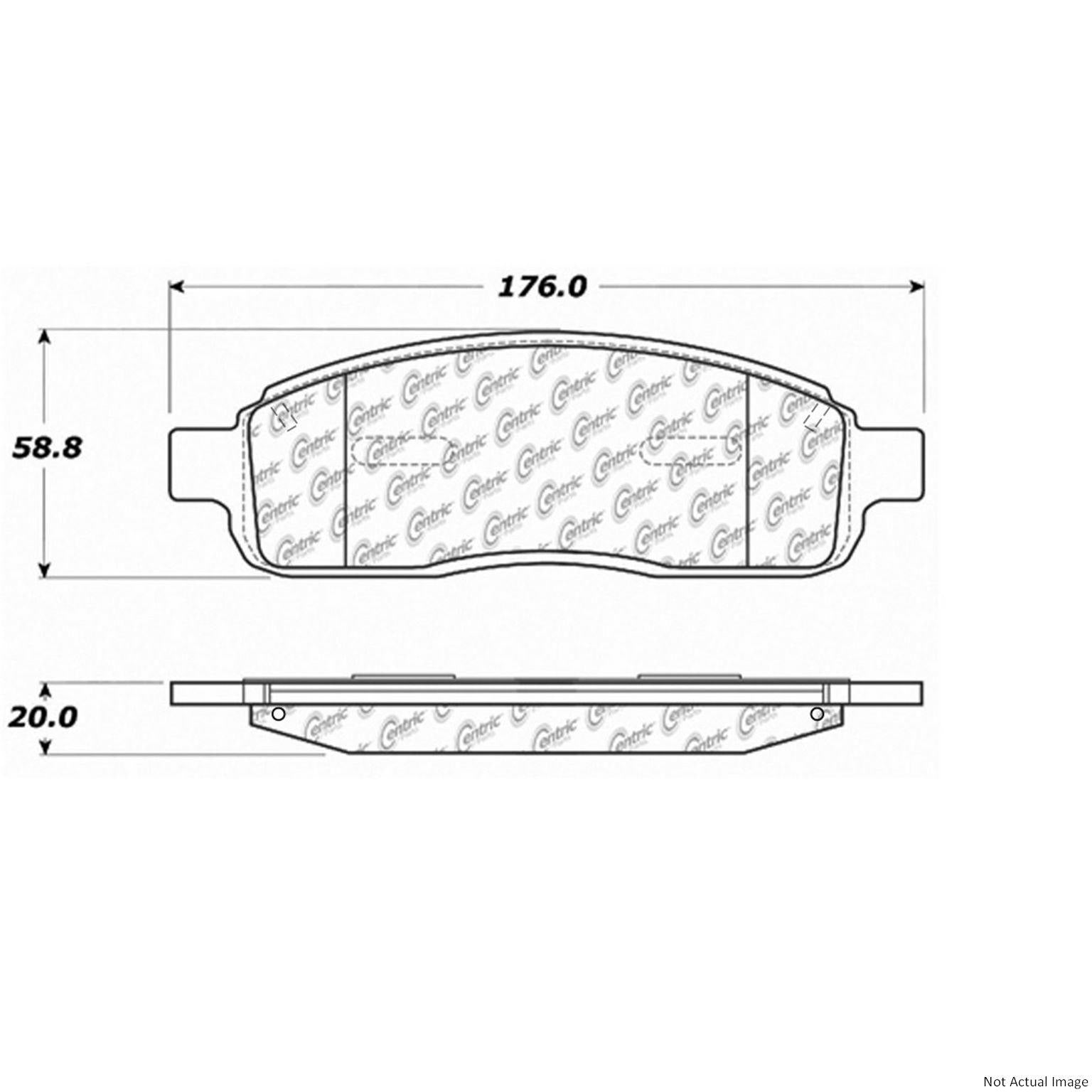 Posi Quiet Semi-Metallic Brake Pads with Hardware  top view frsport 104.10110