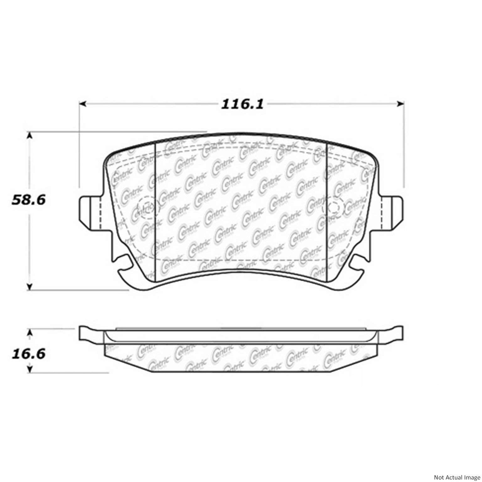 Posi Quiet Semi-Metallic Brake Pads with Hardware  top view frsport 104.10180