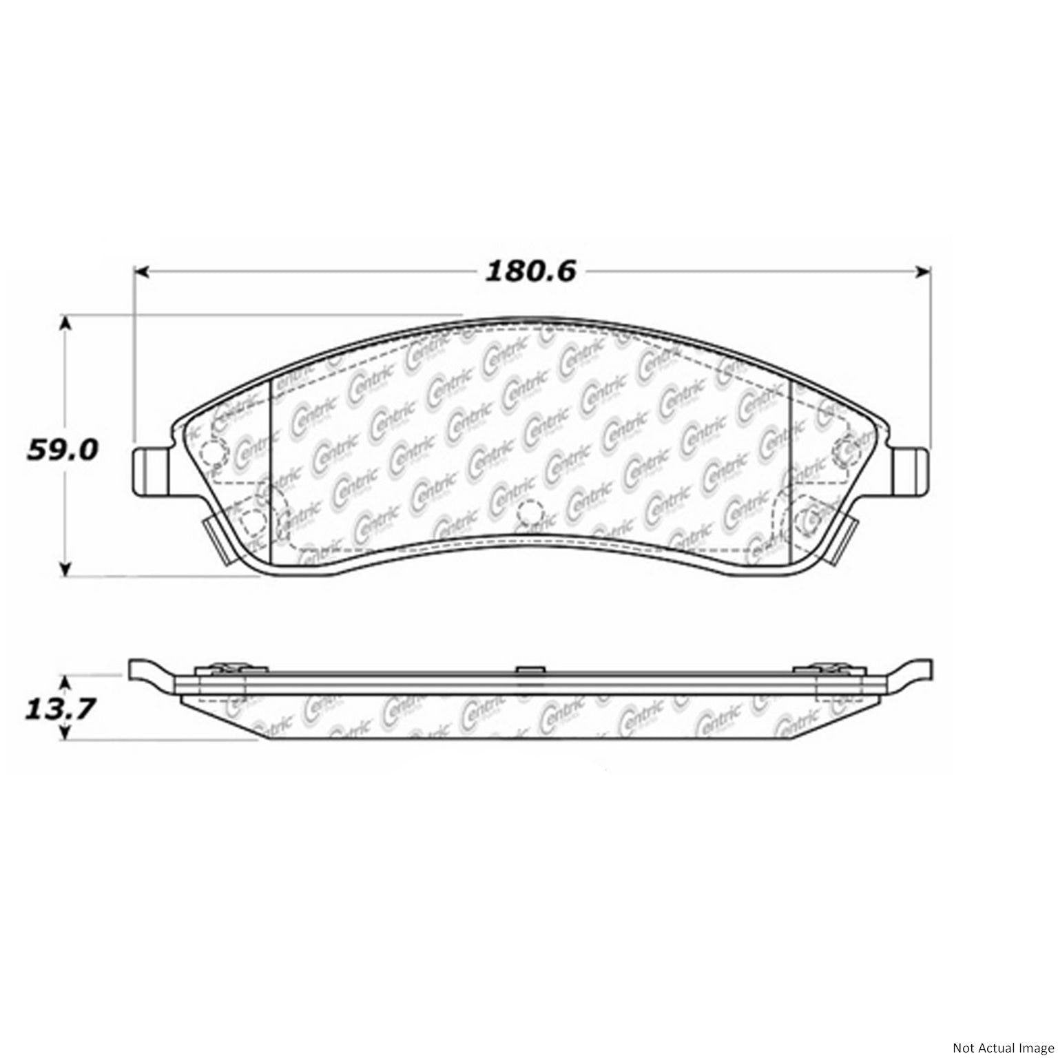 Posi Quiet Semi-Metallic Brake Pads with Hardware  top view frsport 104.10190