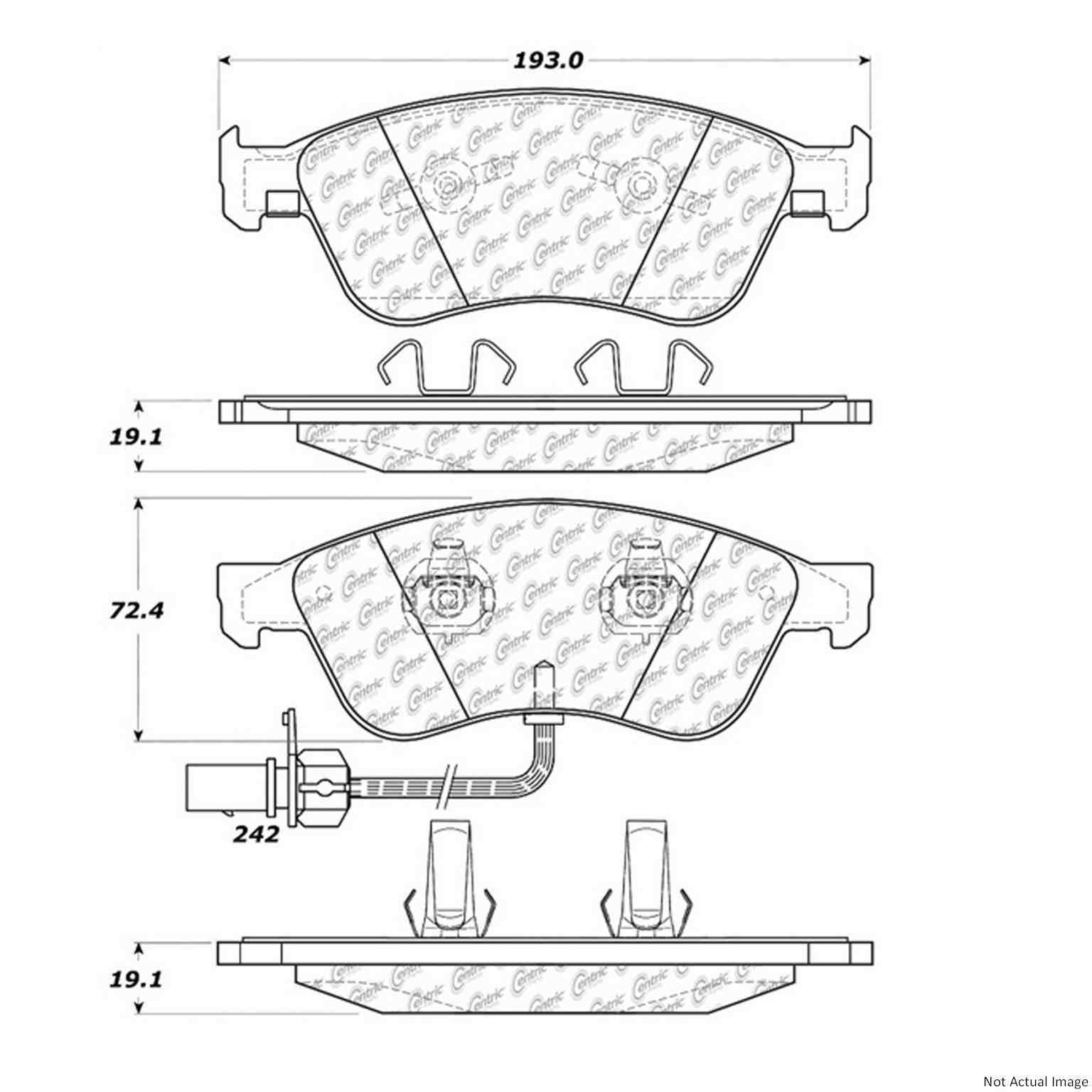 Posi Quiet Semi-Metallic Brake Pads with Hardware  top view frsport 104.10240