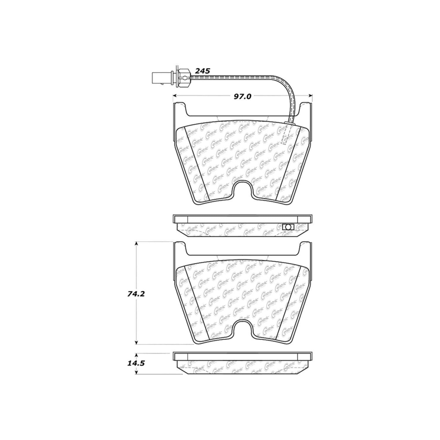 posi quiet semi-metallic brake pads with hardware  frsport 104.10290