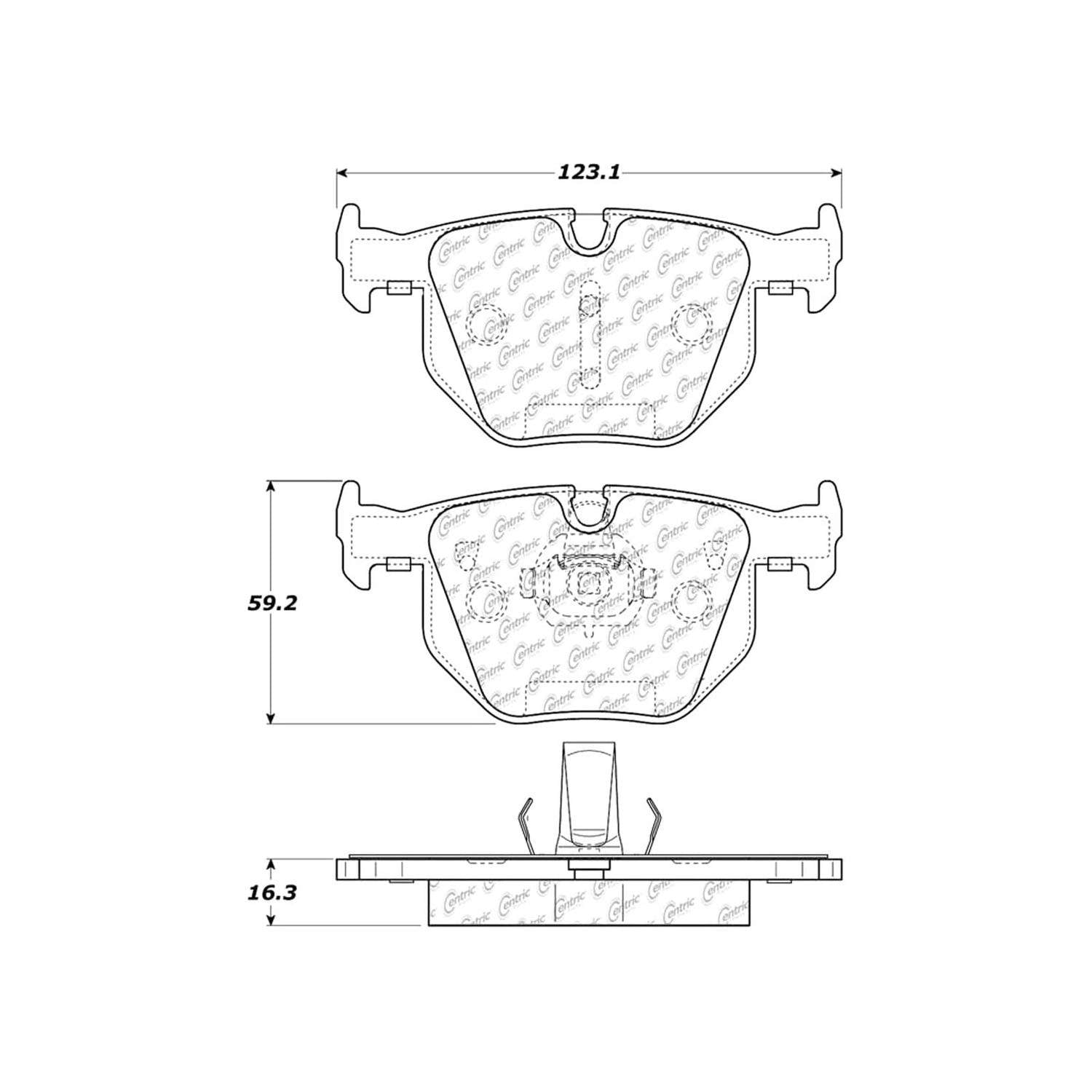 posi quiet semi-metallic brake pads with hardware  frsport 104.10420