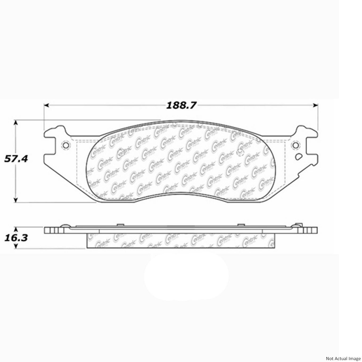 Posi Quiet Semi-Metallic Brake Pads with Hardware  top view frsport 104.10450