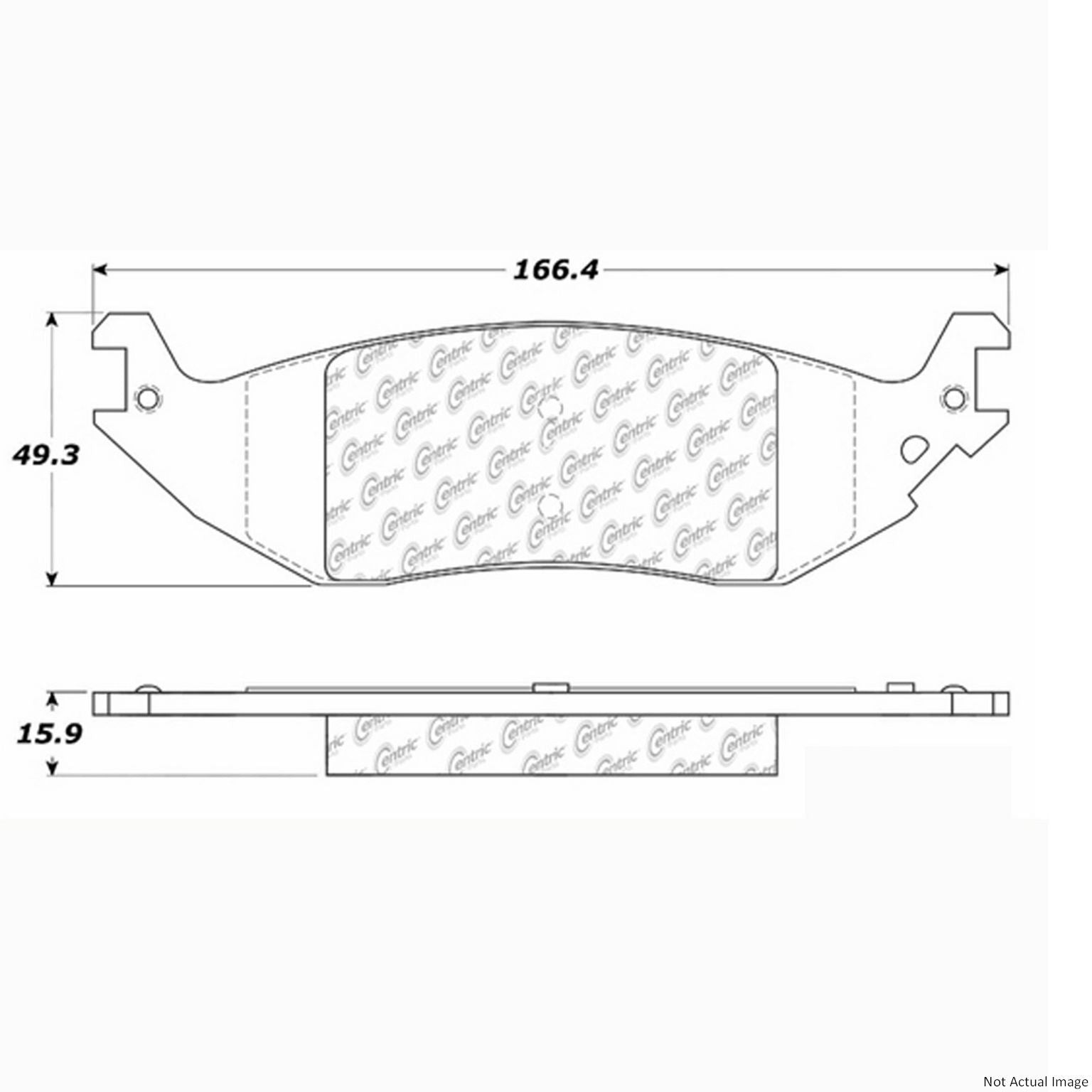 Posi Quiet Semi-Metallic Brake Pads with Hardware  top view frsport 104.10460