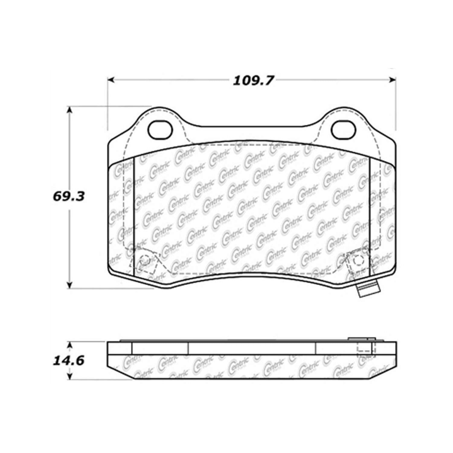 posi quiet semi-metallic brake pads with hardware  frsport 104.10530