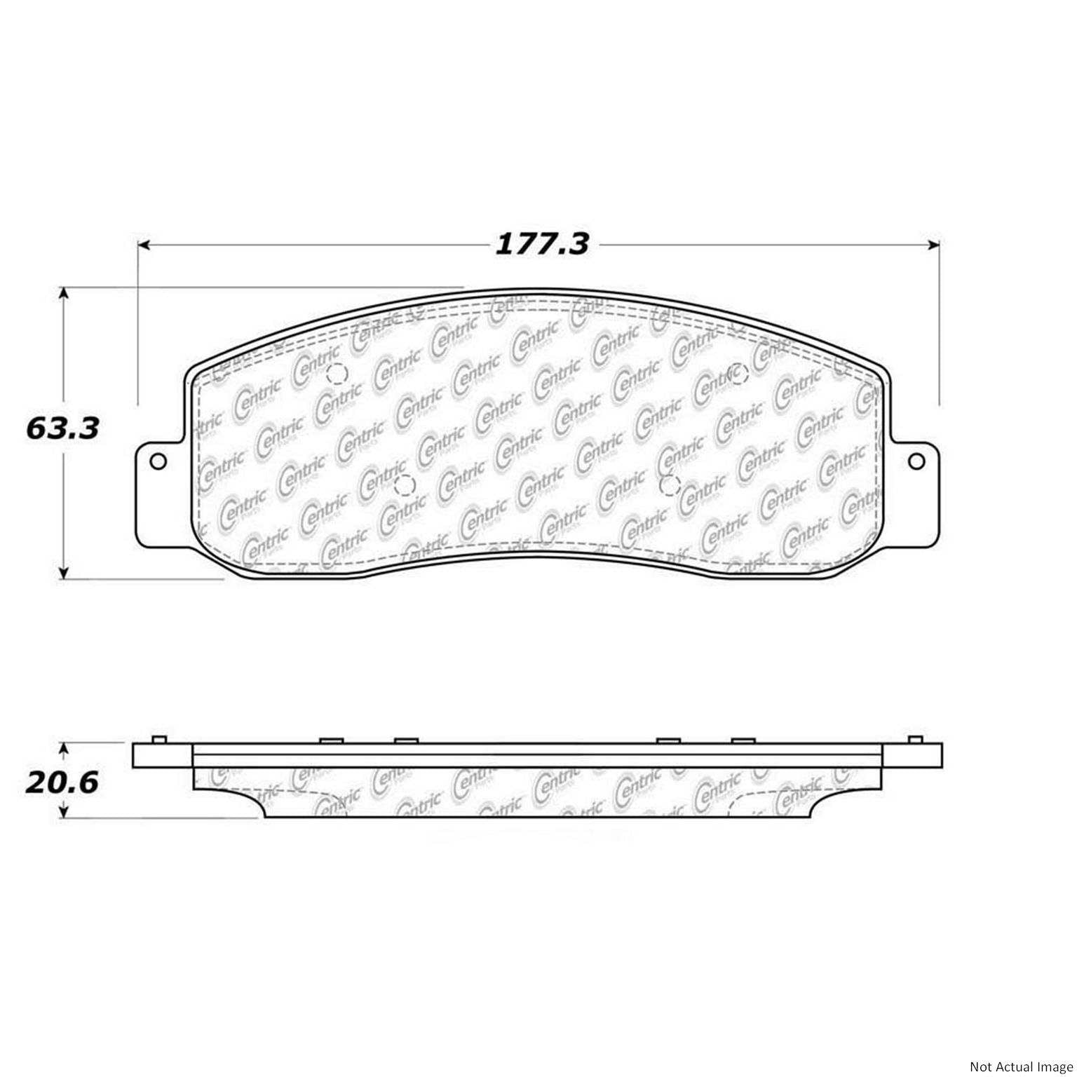 Posi Quiet Semi-Metallic Brake Pads with Hardware  top view frsport 104.10690